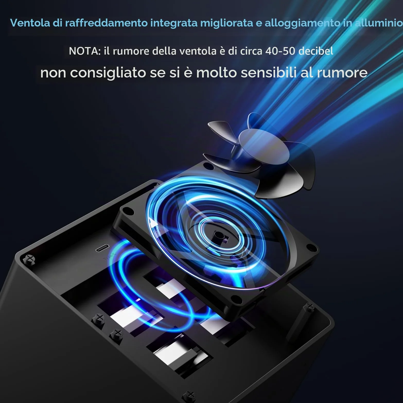Case Hard Disk, CENMATE 10Gbps Case HDD 4 Bay Alluminio con Ventola per HDD/SSD SATA da 2,5/3,5, USB A/C 3.2, Supporto Sostituzione a Caldo, Senza Attrezzi, DAS (NO RAID/NAS)