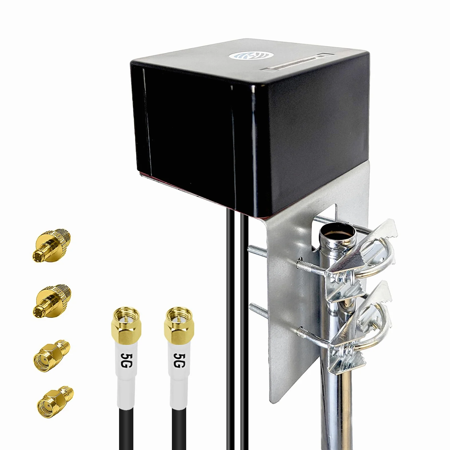 Maswell Antenna 5G da esterno 2X2 MIMO, fino a 6dBi, 600-8000 MHz Router esterno 4G LTE 5G NR Antenna esterna SMA e TS9 e RP-SMA per camper domestico, compatibile con Fritzbox Netgear