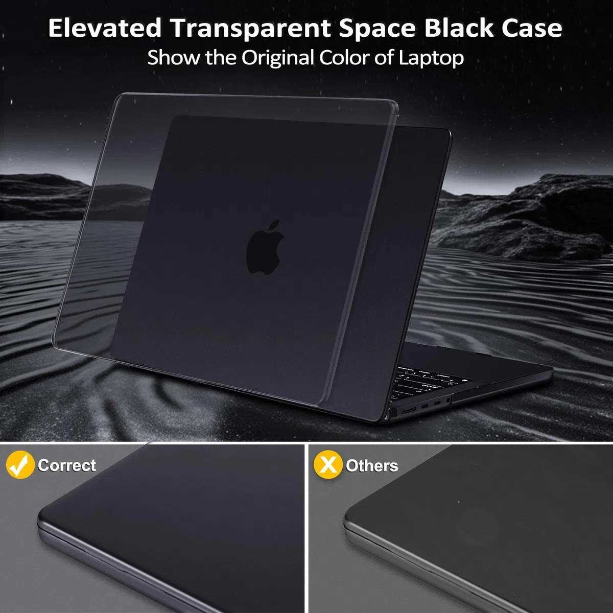 MOSISO Custodia Compatibile con MacBook Pro 14 Cover 2025 2024-2021 M5 A3434 M4 A3112 A3185 A3401 M3 A2918 A2992 M2 A2779 M1 A2442, Case Naturale Ultra-Sottile&Copritastiera&Pellicola, Spazio Nero