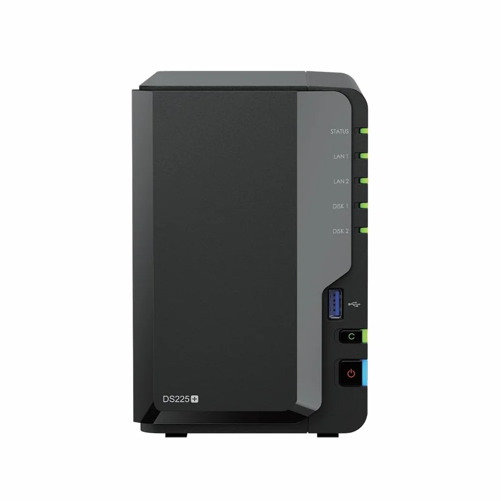 Synology DS225+ 20TB bundle HDD 2 X 10TB 2-Bay Plus Series - Intel Celeron J4125 Quad-Core, 2 GB Non-ECC DDR4 SODIMM 1 x 2,5 GbE e 1 porta LAN RJ-45 1 GbE