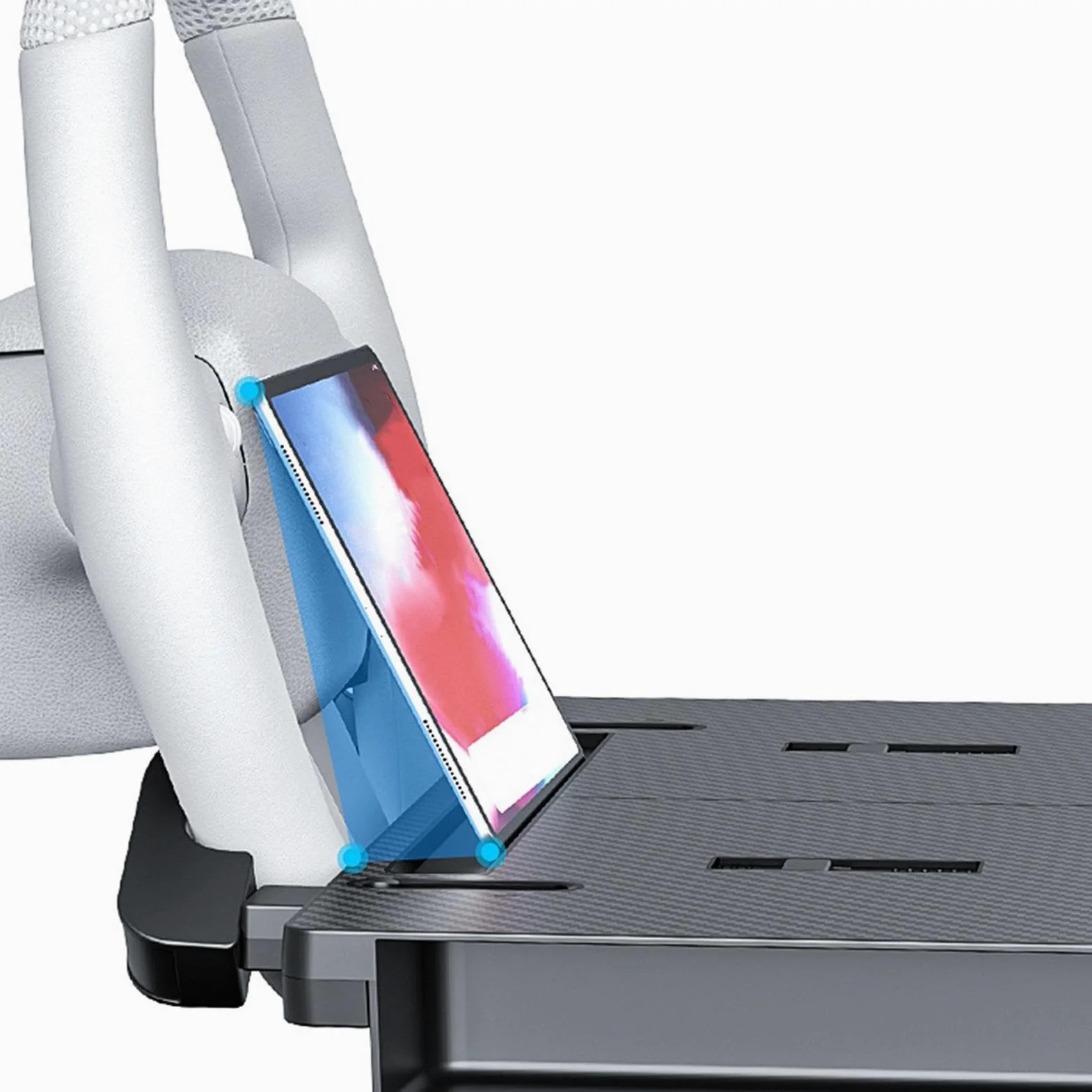 Scrivania da Volante per Computer Portatile Multifunzione a Bloccaggio con | Supporto per Computer da Auto per Snack, Bevande, Tablet, Videoconferenze, Pasti, Lavoro, Scrittura