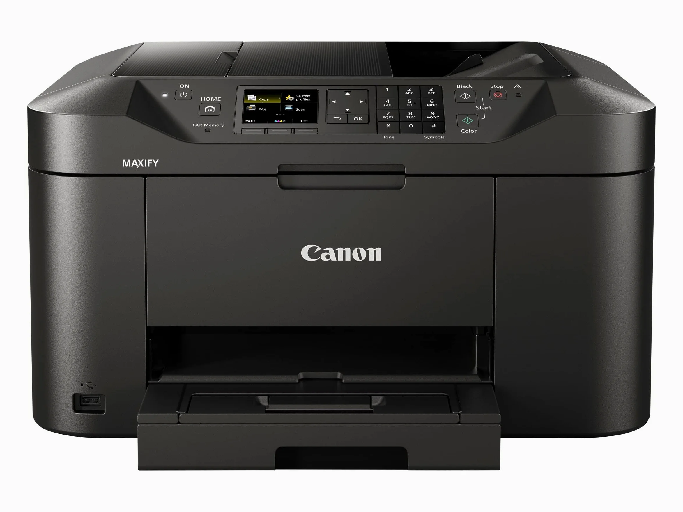 Canon Maxif MB2150 Stampante Multifunzione Inkjet, 19 ipm in Bianco e Nero, 13 ipm a Colori, 600 x 1200 dpi, Nero/Antracite