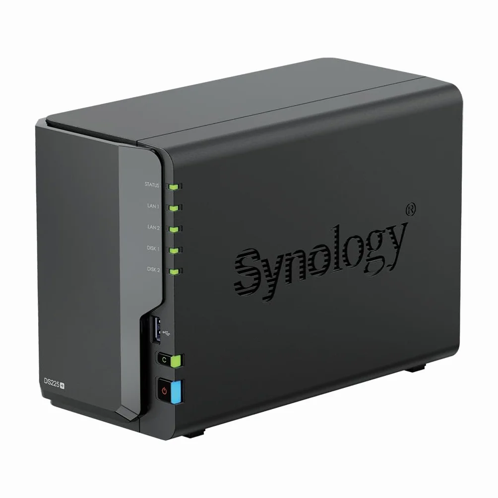 Synology DS225+ 8TB (Seagate Ironwolf 2x4TB) 2-Bay Plus Series - Intel Celeron J4125 Quad-Core, 2GB Non-ECC DDR4 SODIMM 1x2.5GbE e 1x1GbE RJ-45 LAN Port