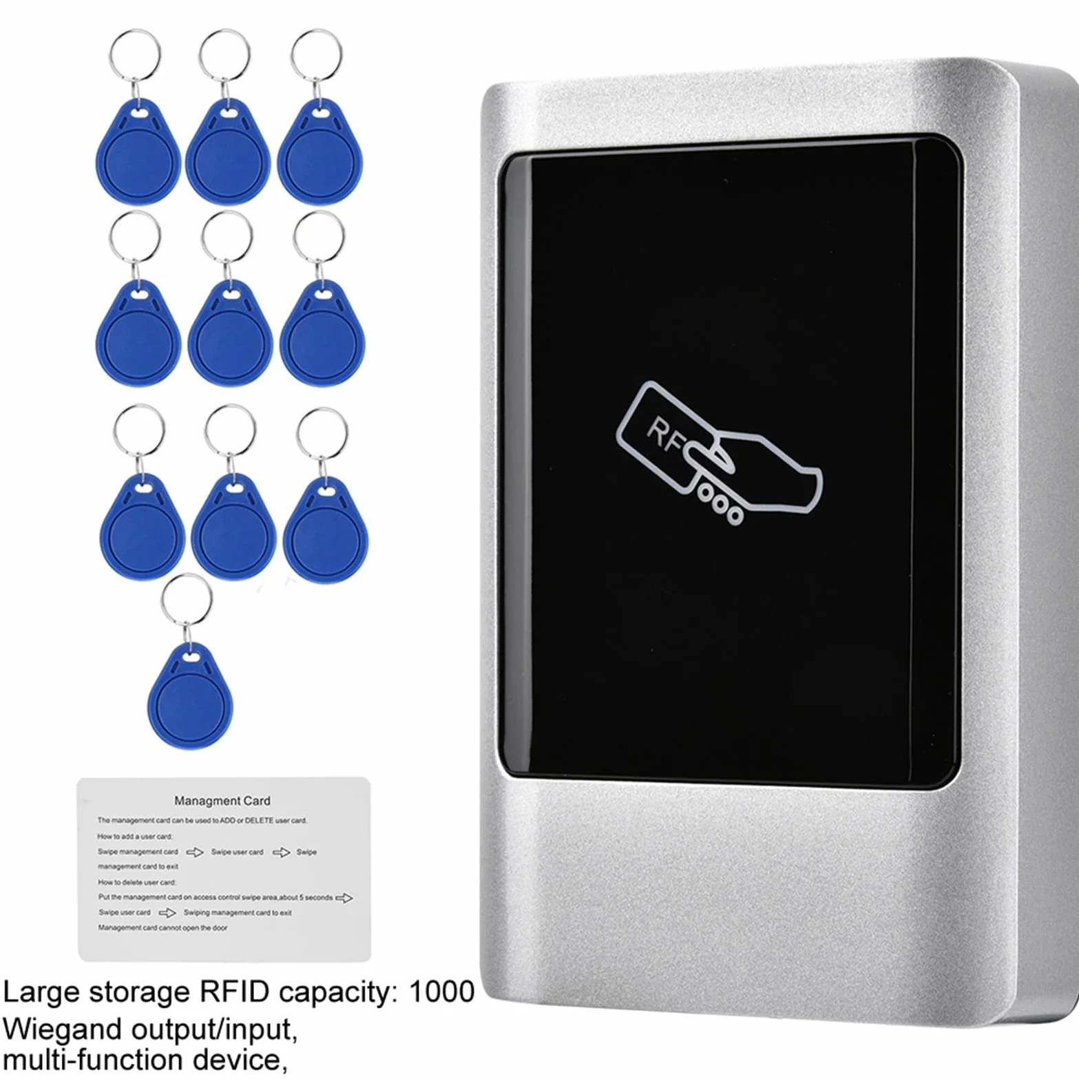Reader Wiegand Access Control | Custodia in Metallo IP65 Impermeabile | Accesso Alla Porta della Smart Card 125 KHz e 13,56 MHz (ID) (IC)