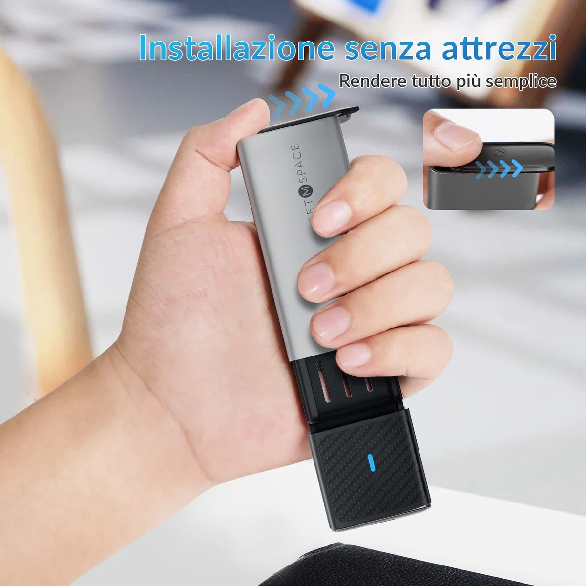 Case SSD M2 [NVME & SATA], Enclosure SSD M2 NVMe USB C 3.1 Gen2 10Gbps, SETMSPACE Adattatore SSD M2 NVMe USB Compatibile con 2230/2242/2260/2280 M.2 NVME+NGFF SSD, Senza attrezzi