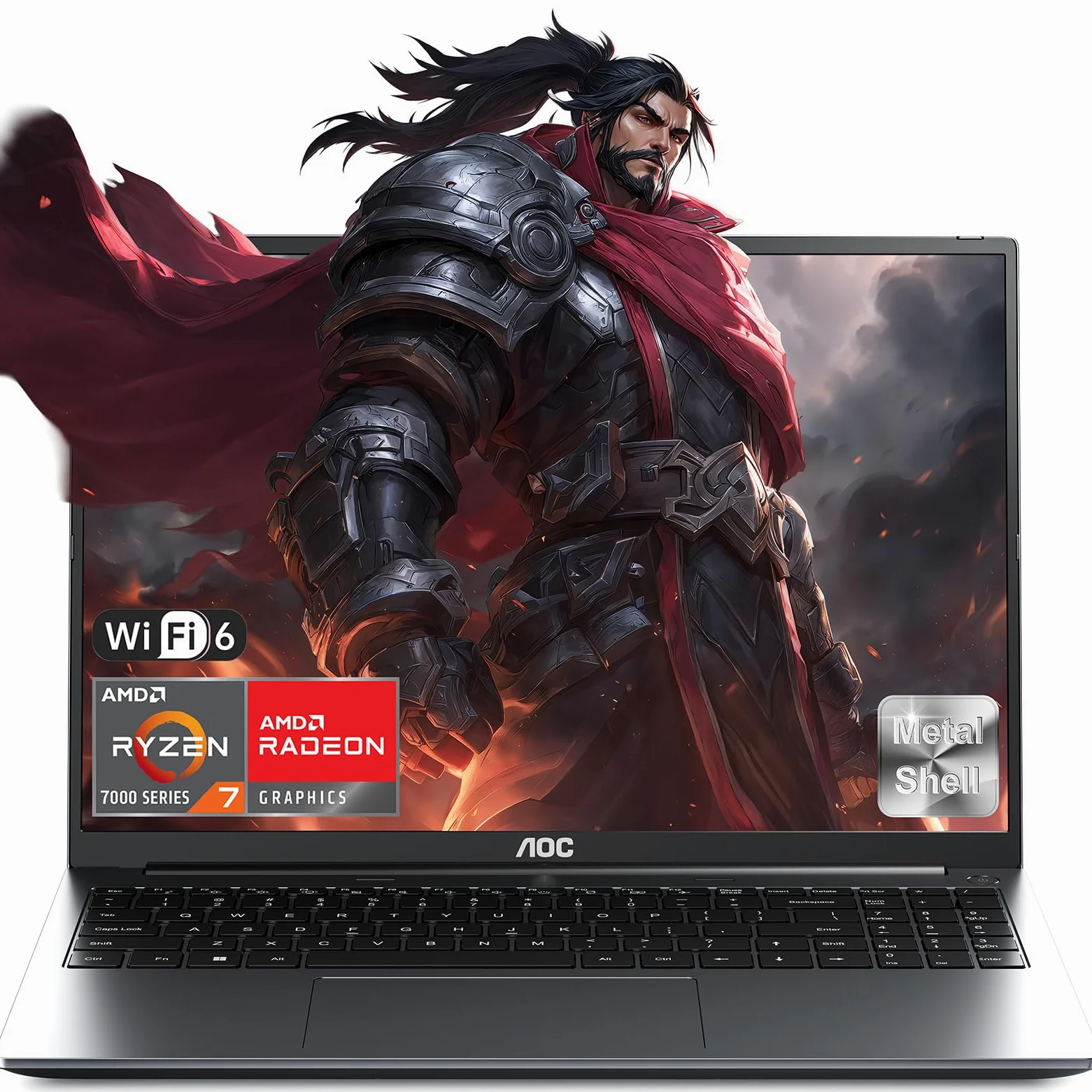 AOC PC Portatile Gaming, Ryzen™ 7 7735HS,Fino a 4,75 GHz,16 GB di RAM DDR5 4800 MHz, SSD da 512 GB,16 Pollici FHD Display,Tastiera Retroilluminata Laptop,WiFi-6