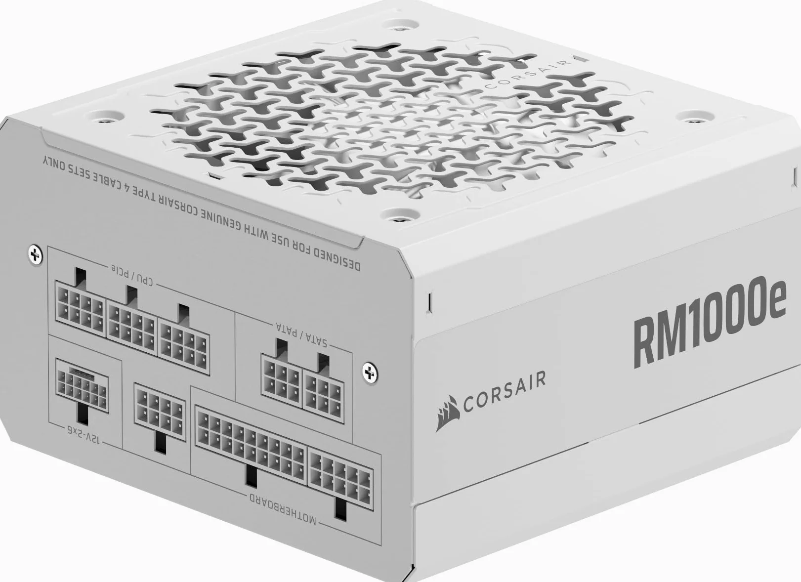 CORSAIR RM1000e (2025) Alimentatore ATX Completamente Modulare a Basso Rumore con Cavo 12V-2x6 – Compatibile con ATX 3.1 e PCIe 5.1, Efficienza Cybenetics Gold, Condensatori a 105°C – Bianco
