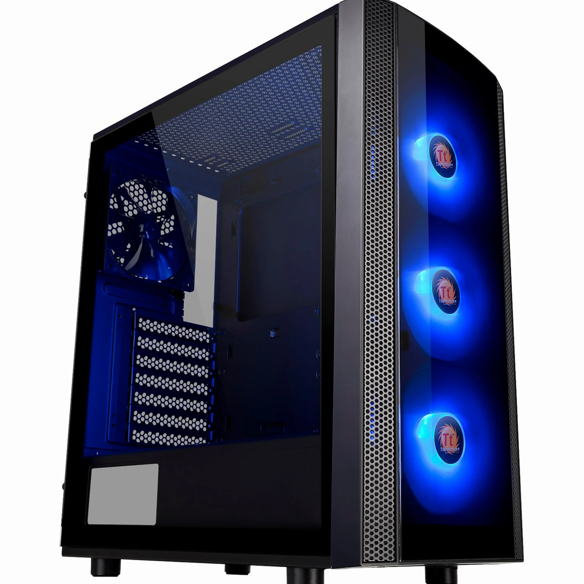 Thermaltake Versa J25 TG RGB Case per Desktop PC, Nero