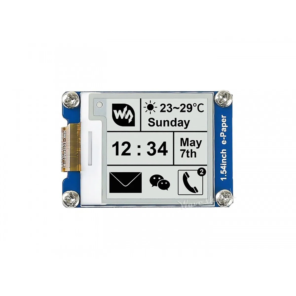 Waveshare 1.54 inch E-Paper Screen Display Module 200x200 3.3v E-Ink Electronic Display with Embedded Controller SPI Interface Support Partial Refresh for Raspberry Pi/Arduino/Nucleo/Jetson Nano