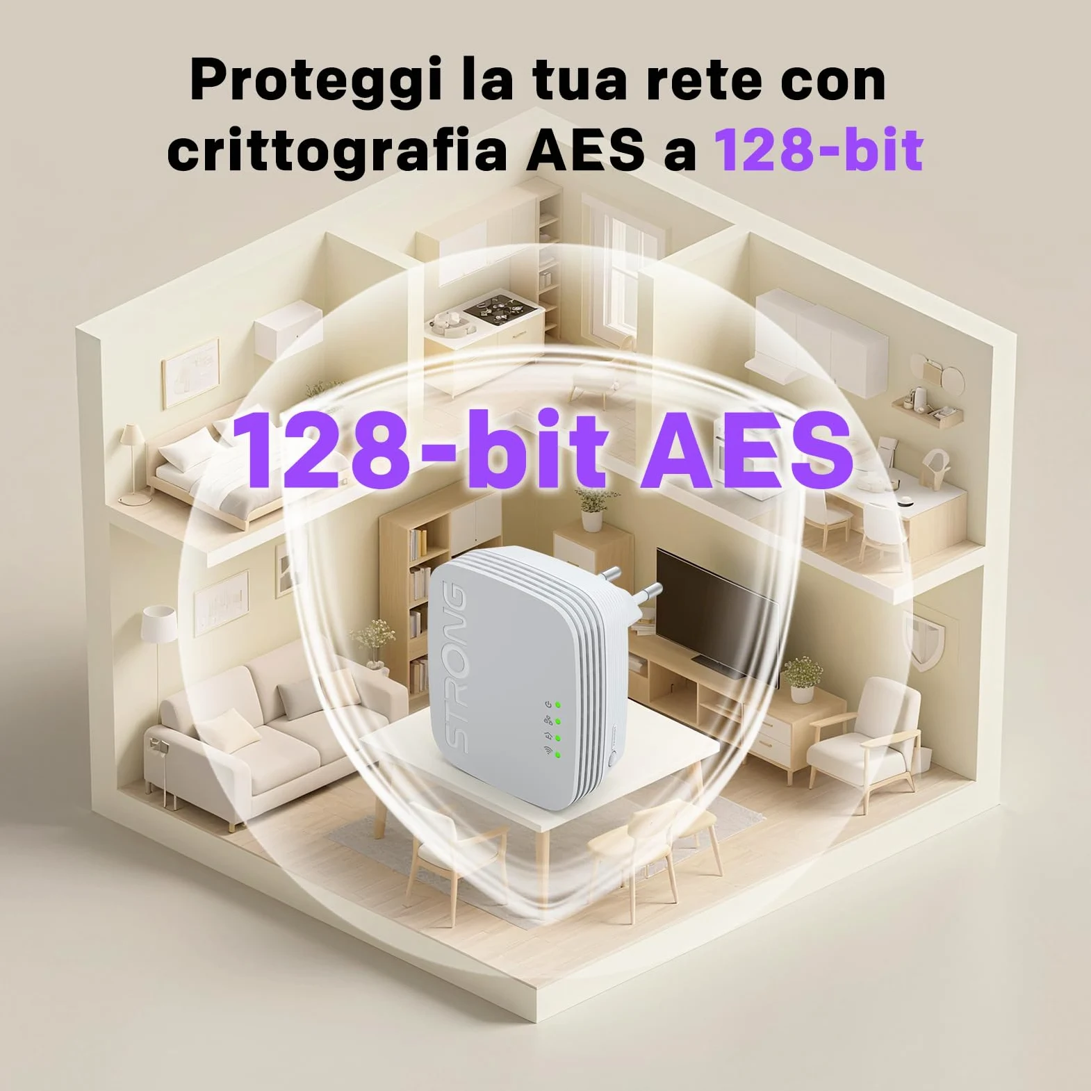 STRONG - Powerline Wifi 600 Duo Mini - 2 Adattatori 600 Mbps/Wifi 300 Mbps - Compatibile con Tutti i Modem/Router - Ethernet - Installazione rapida - Bianco