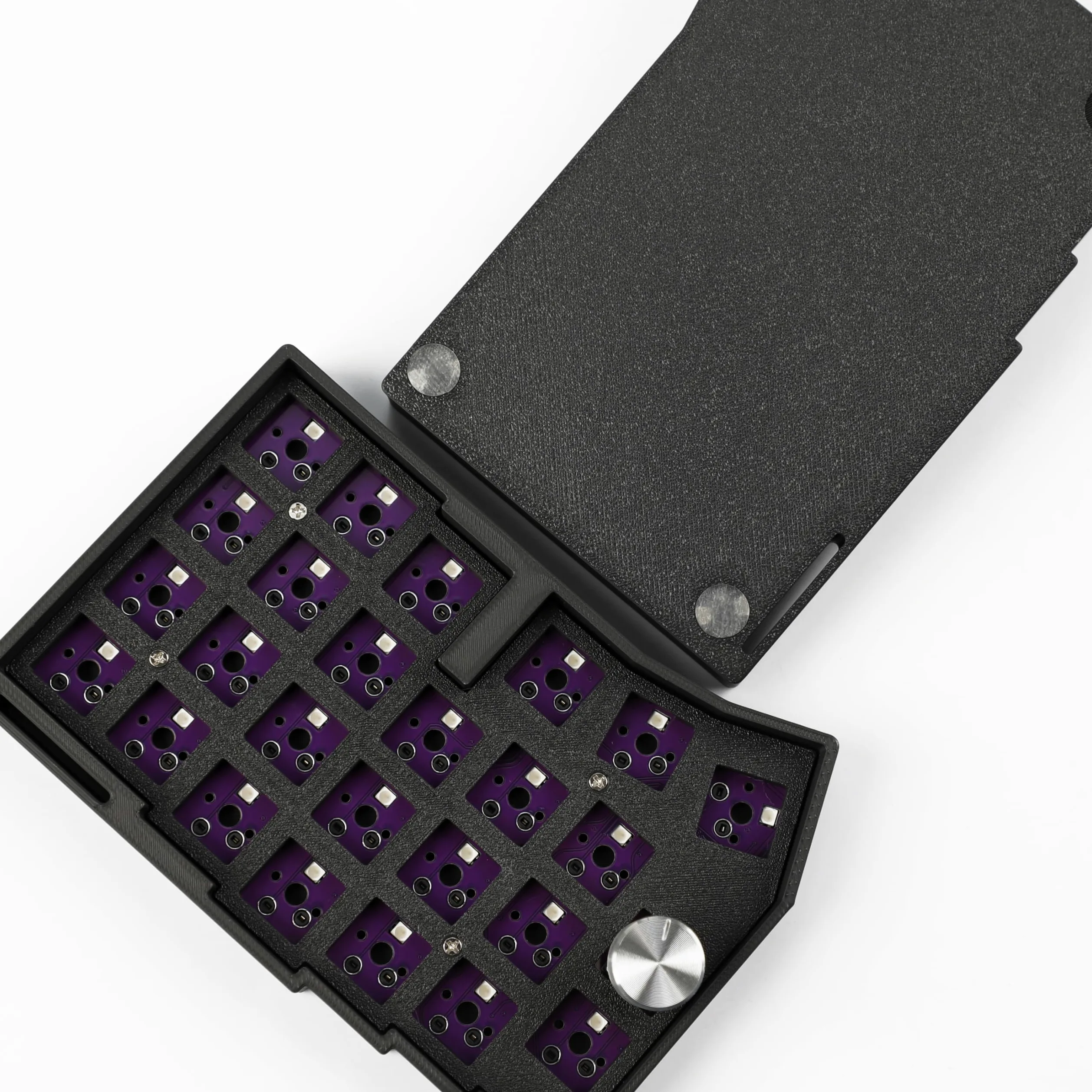 YMDK Worne Wired Split Tastiera Manopola 52 Tasti Ergonomico RGB Swap Cornix Layout 3D PLA QMK Vial Mini Kit Tastiera