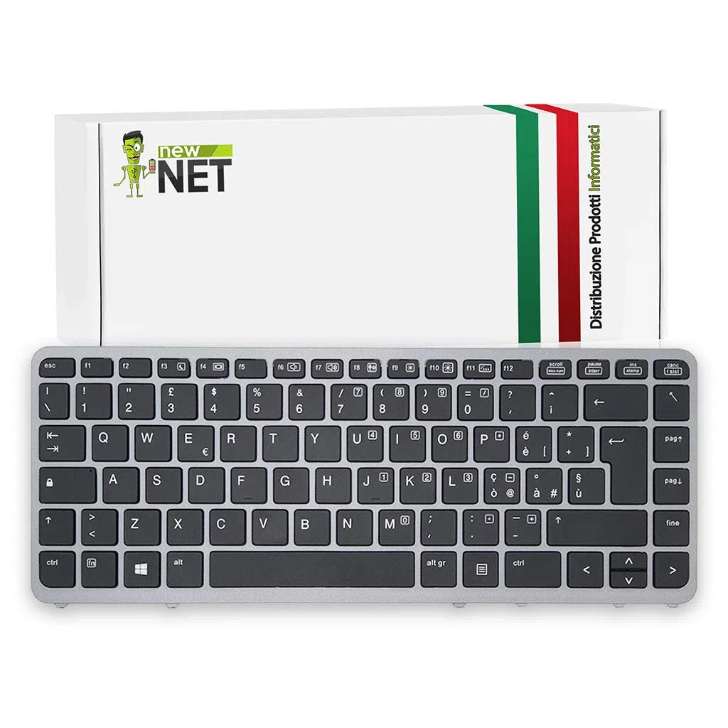 new net Keyboards - Tastiera ITALIANA compatibile con Notebook HP Elitebook 850 G1 850 G2 840 G1 840 G2 740 G1 740 G2 745 G2 750 G1 750 G2 755 G2 ZBook 14 Con Frame Silver