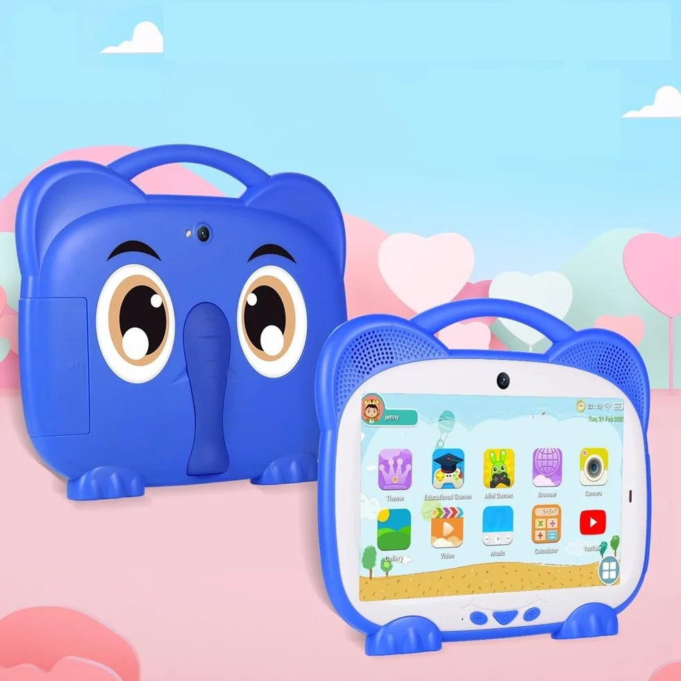 7 tablet per bambini, Quad Core, 1+8G, Dual Card, Android 7.0, tablet per studio e formazione, regalo per bambini, software per bambini, rosa