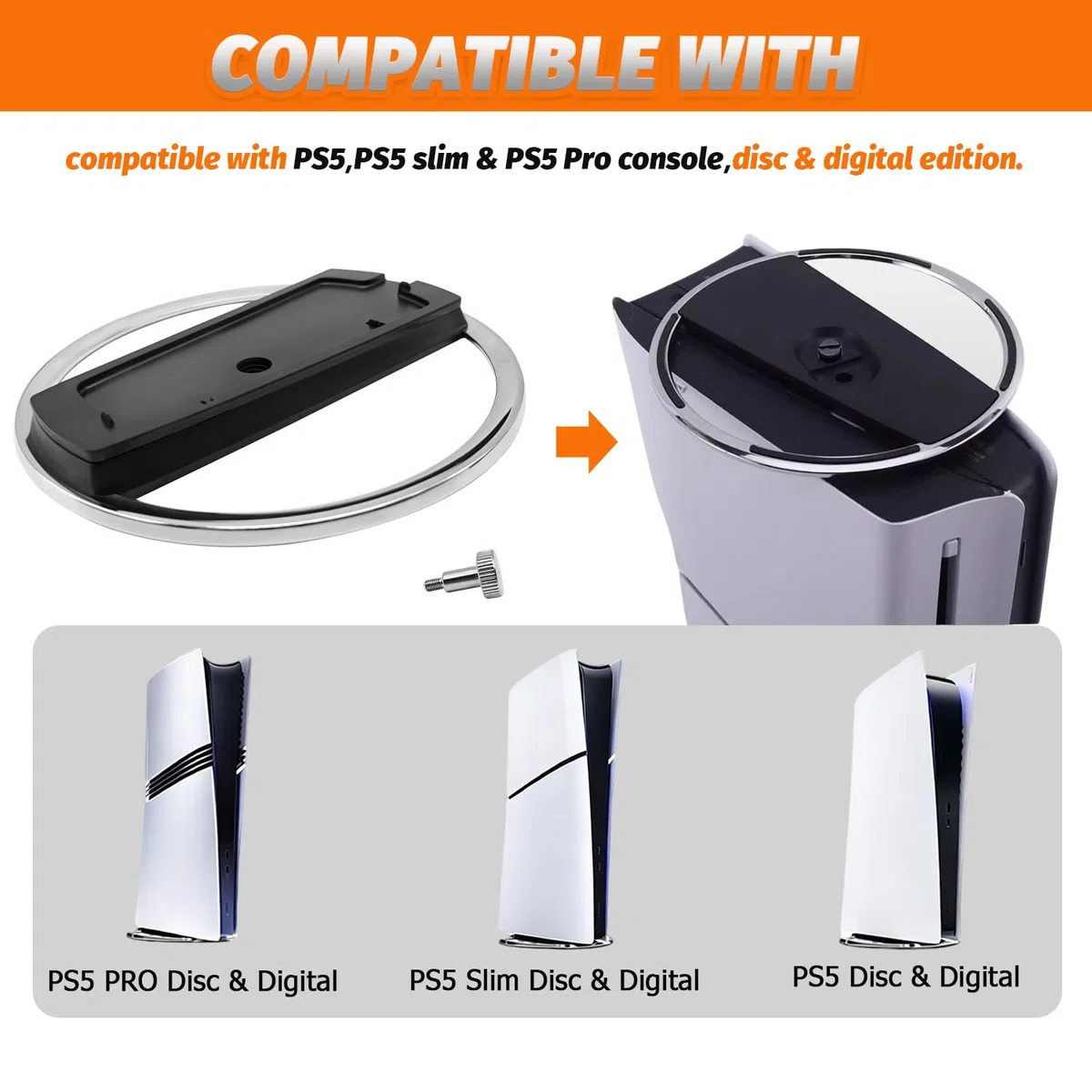 Supporto Verticale per console PS5 Slim e Play 5, base di ricambio compatibile con PS5 Slim Disc e digitale Console da gaming