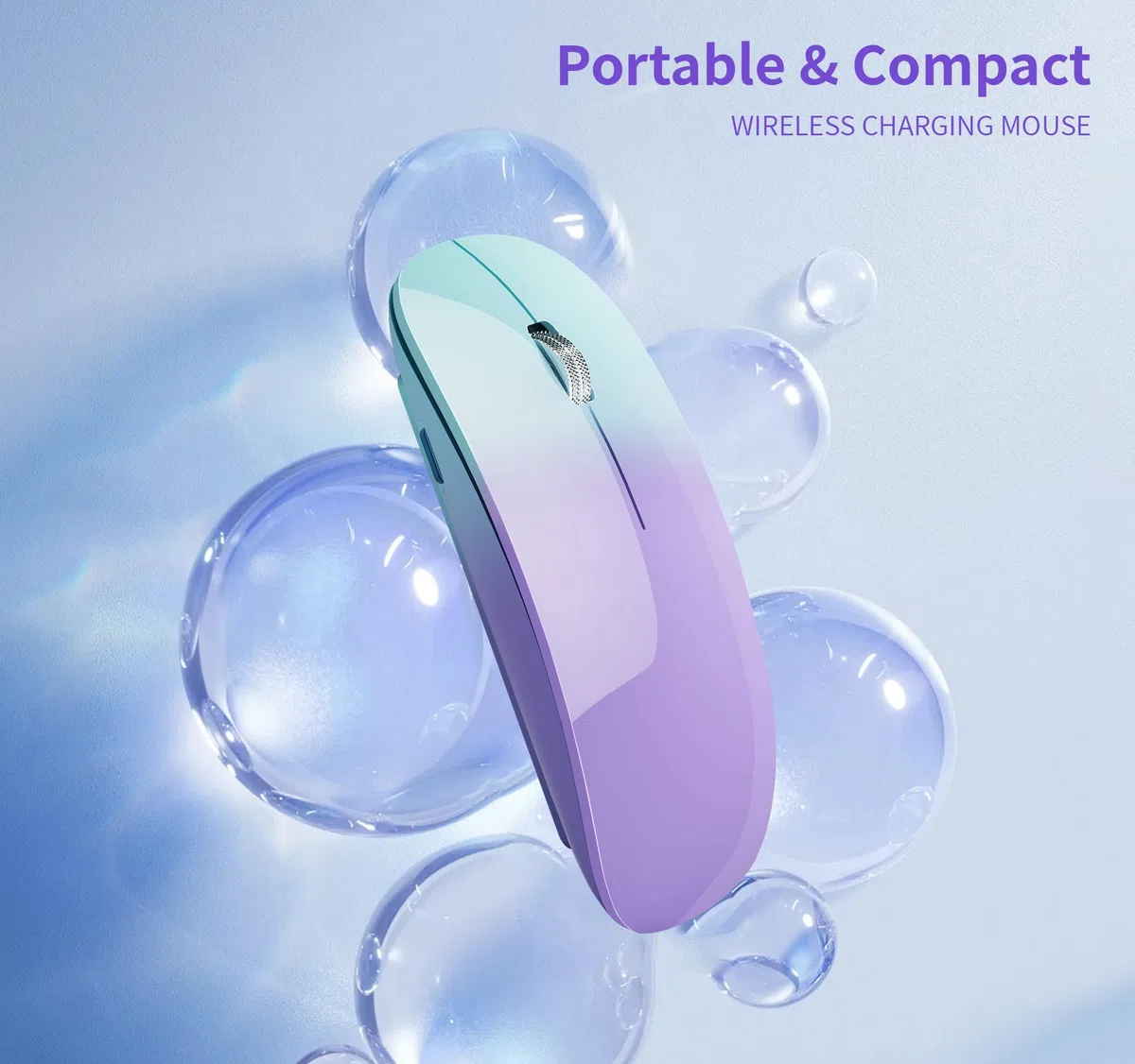 Uiosmuph Mouse Bluetooth Wireless Ricaricabile - Silenzioso Senza Fili Tri-Mode (Dual Bluetooth 5.1 + 2.4GHz) con Ricevitore USB, per Laptop/iPad/PC/Mac, Verde e Viola