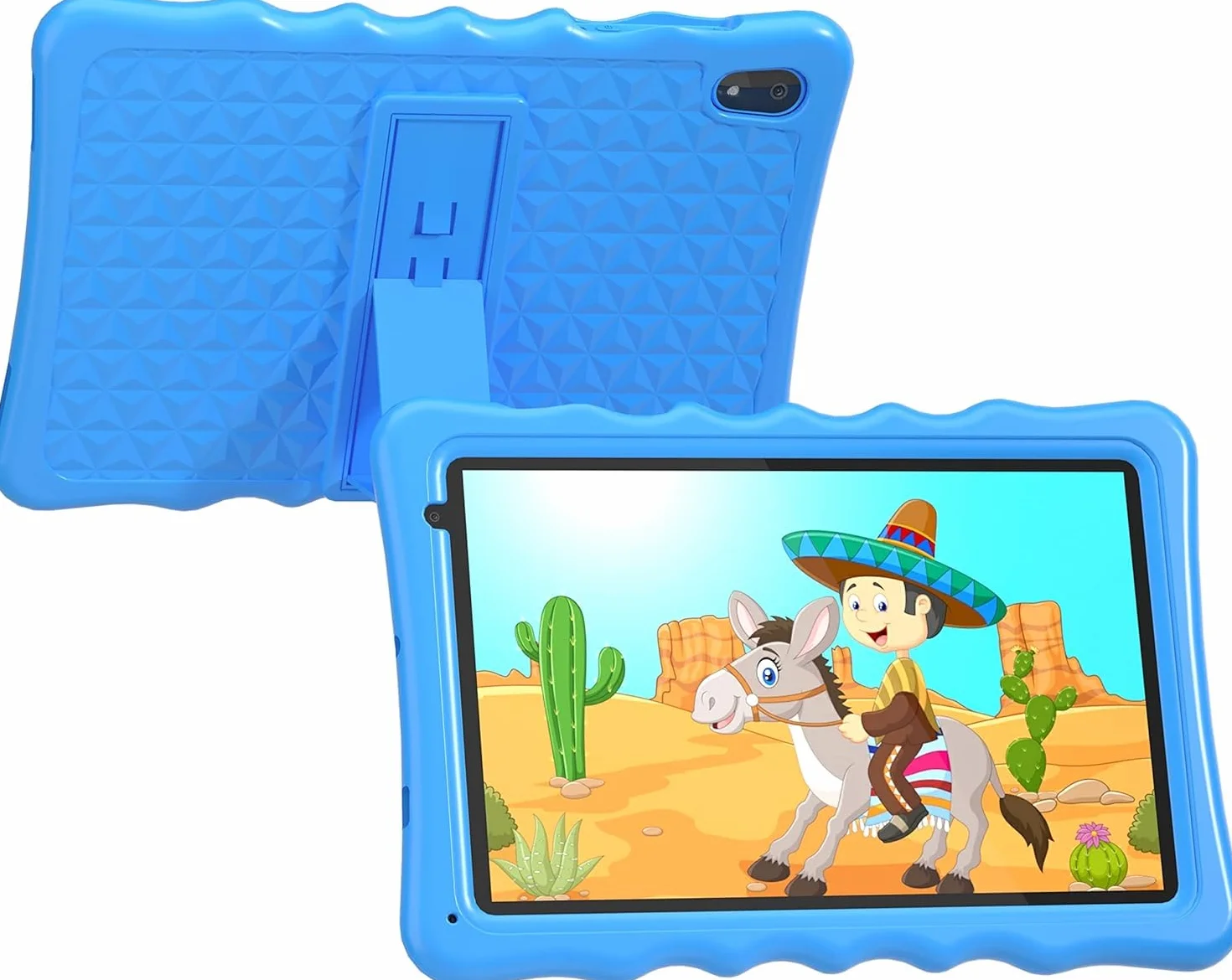 Tablet per bambini, Tablet per bambini con custodia protettiva antiurto, doppia fotocamera, Bluetooth, WiFi, tablet Android 13 da 10,1 pollici per bambini