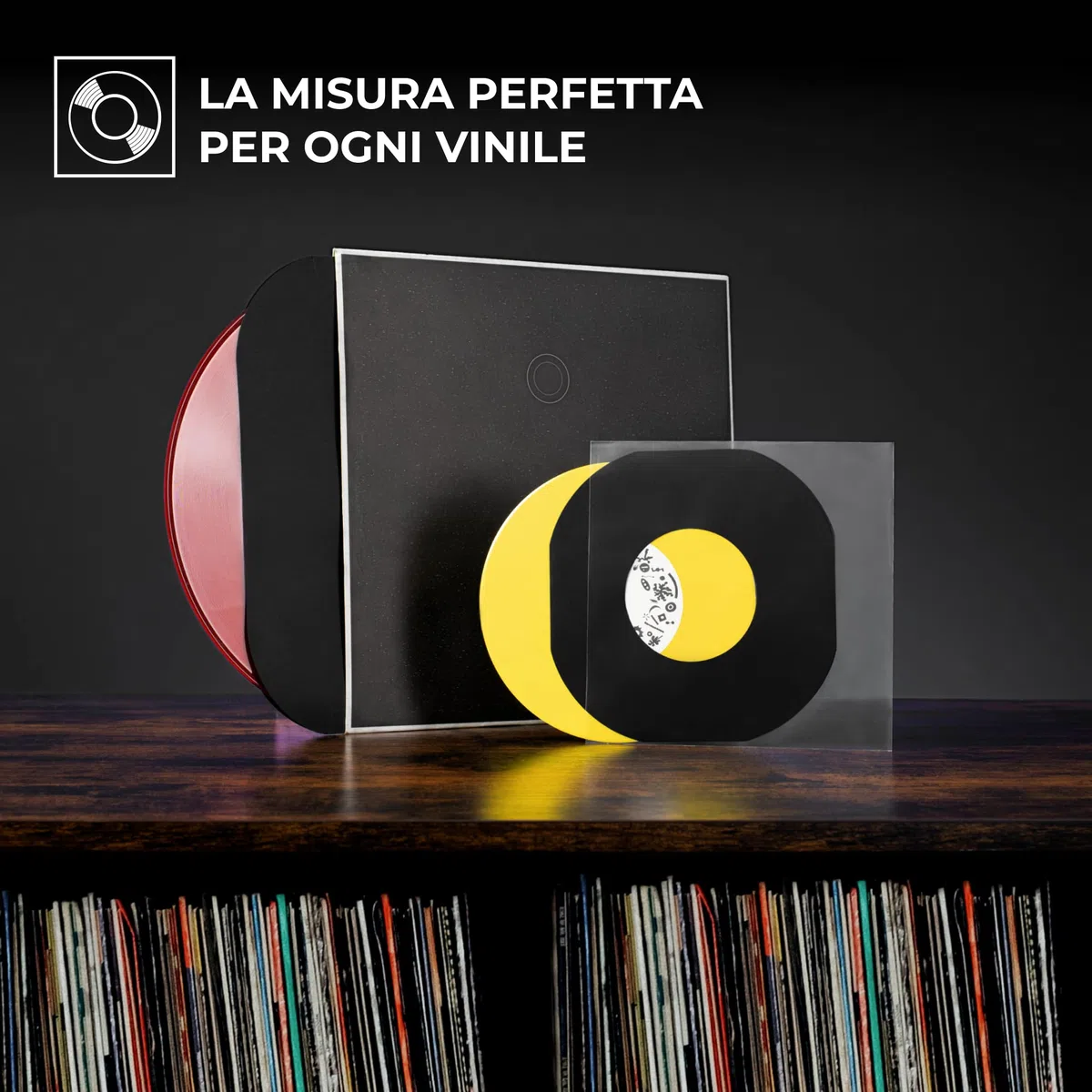 Big Fudge Edizione speciale nera | Buste interne per dischi in vinile 50x | Realizzato in carta pesante e priva di acidi | Copertine per album con angoli arrotondati| Giacche Slim Record | 7"