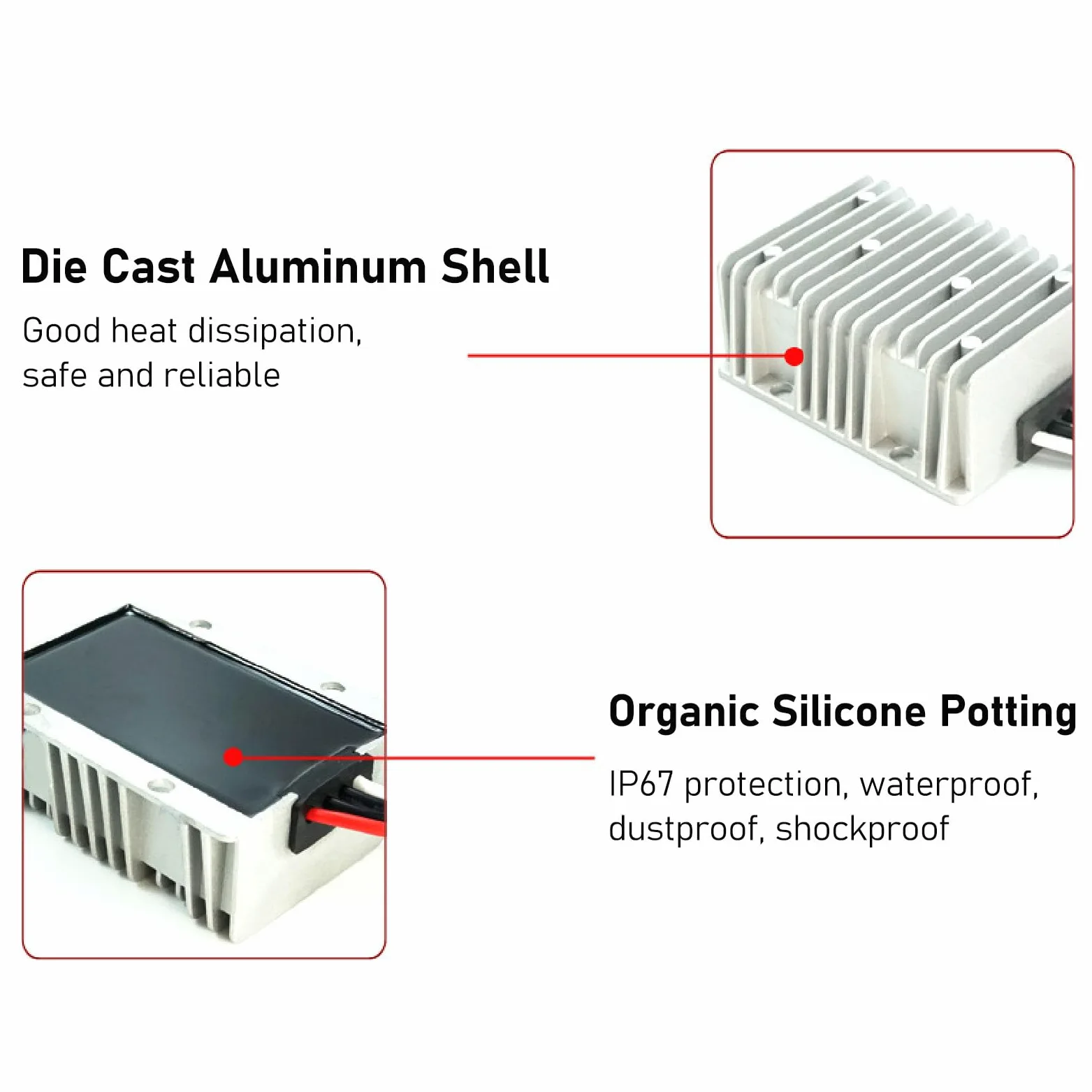 Convertitore Boost DC 12V 24V a 48V, Modulo Regolatore di Tensione Step up Impermeabile 10A 480W, Adattatore Alimentazione Trasformatore Tensione Alimentazione Booster