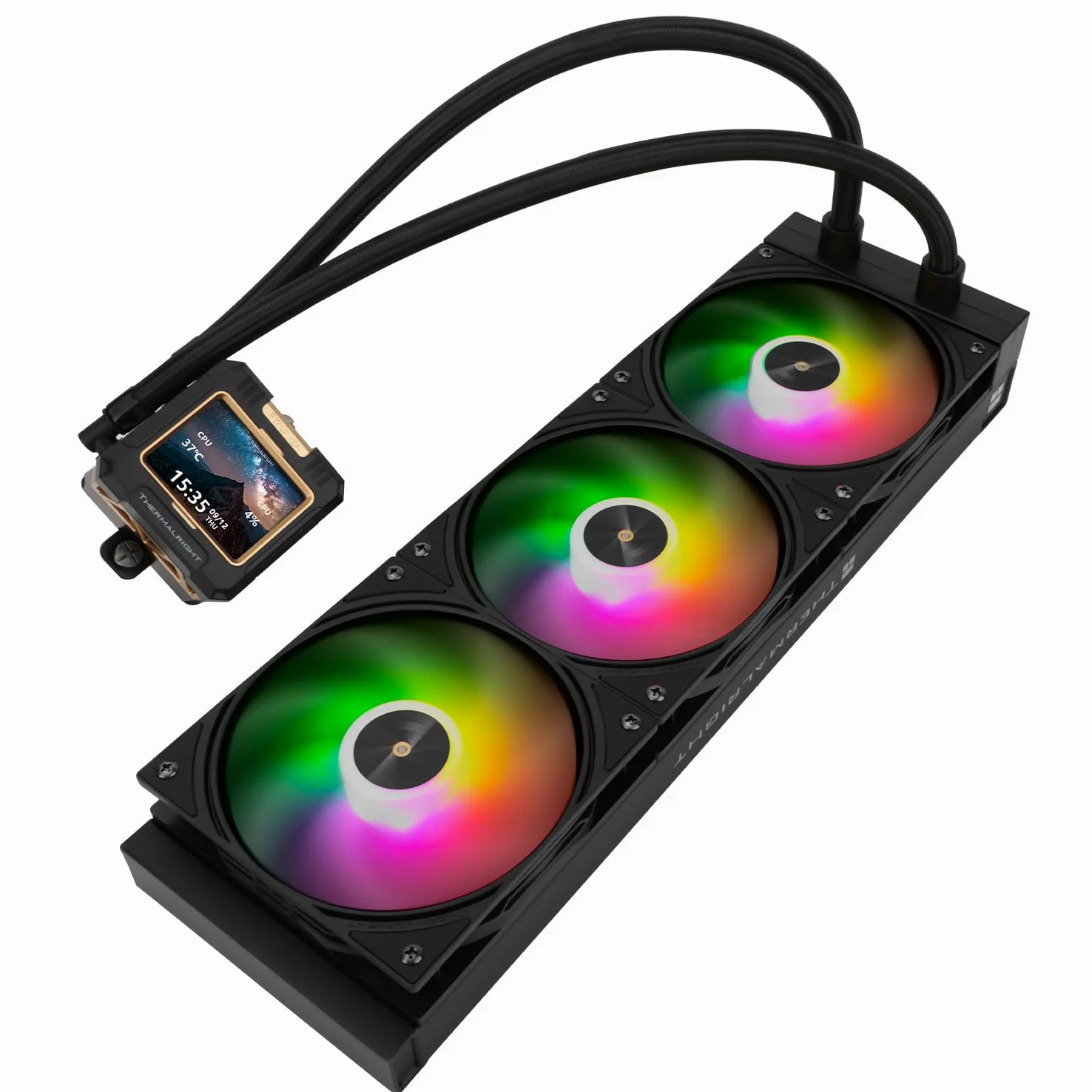 Thermalright TR FW 360 - Raffreddamento ad acqua ARGB, 360 AIO, risoluzione IPS 320 x 240, schermo LCD con display IPS da 2,4 pollici, raffreddamento CPU liquido per raffreddamento CPU AMD/Intel
