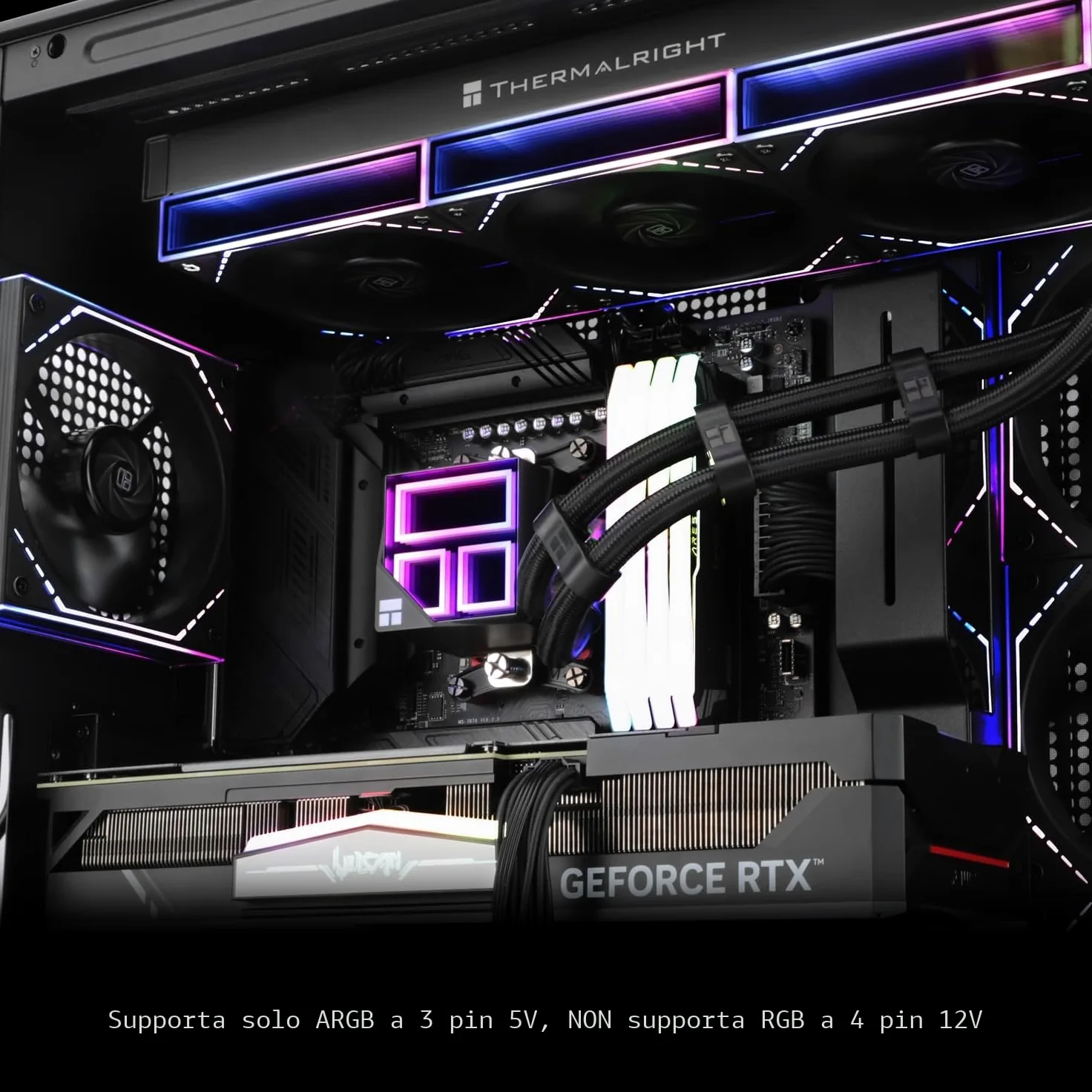 Thermalright Frozen Infinity 360 BLACK Dissipatore ad acqua per CPU, Raffreddatore CPU AIO 360, Triple ventole PWM TL-M12, Dissipatore CPU a specchio infinito, per AM4/AM5, Intel LGA1851/1700/115x