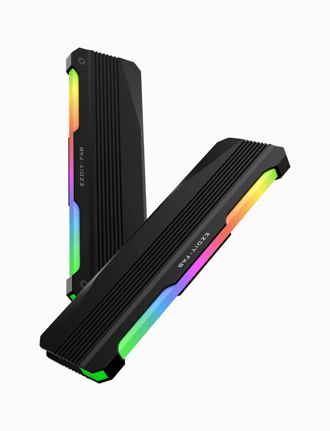 EZDIY-FAB RH01 ARGB Dissipatore di calore RAM, dissipatore di calore RGB per memoria per DDR5 DDR4, dissipatore di calore RAM in alluminio con illuminazione ARGB 5 V a 3 pin, raffreddamento della