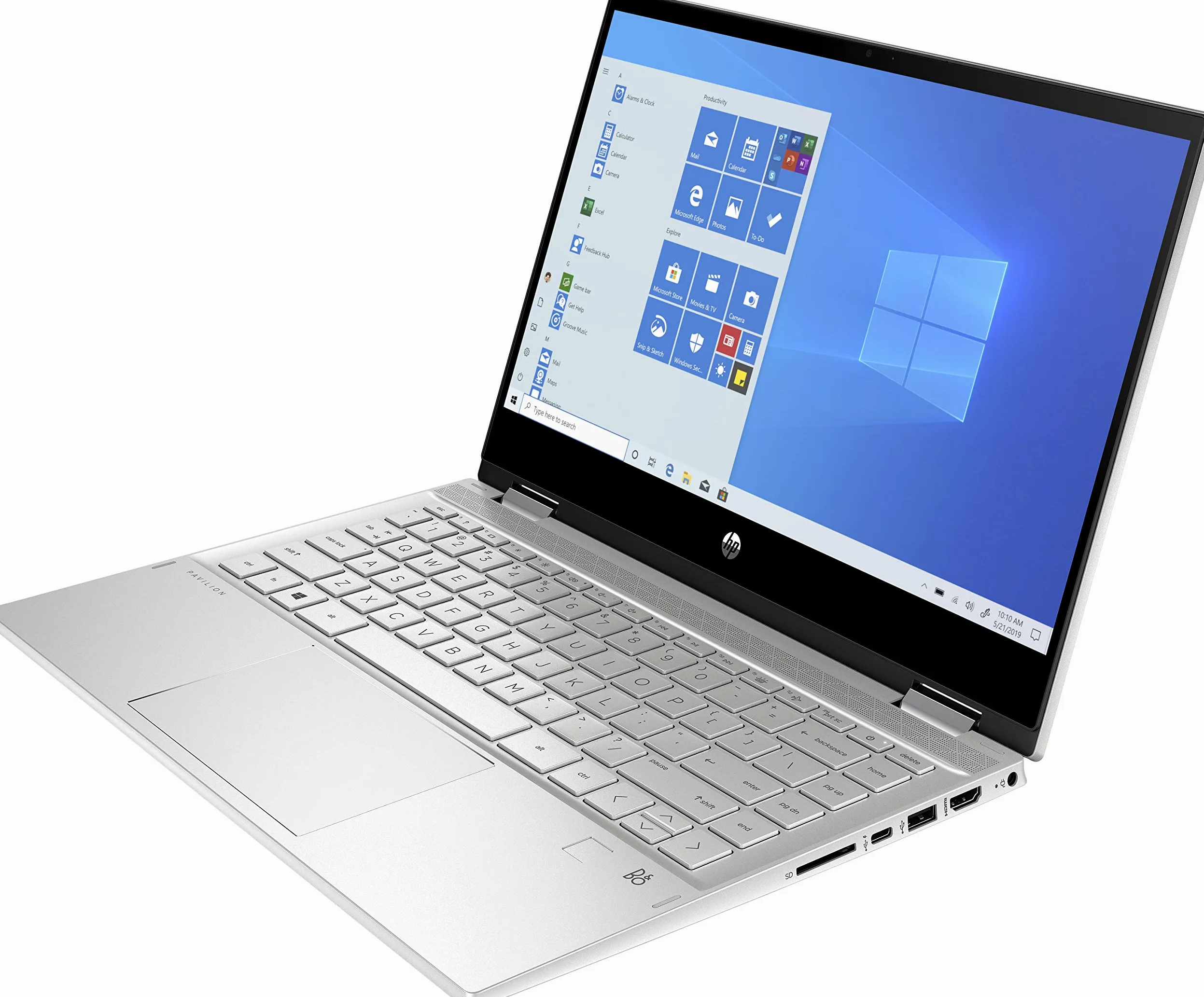 HP - PC Pavilion X360 14-dw1021nl Notebook Convertibile, Intel Core i3-1115G4, RAM 8 GB, SSD 256 GB, Grafica UHD Intel, Windows 10 Home, Schermo 14” FHD, Lettore Impronte Digitali, USB-C, Argento