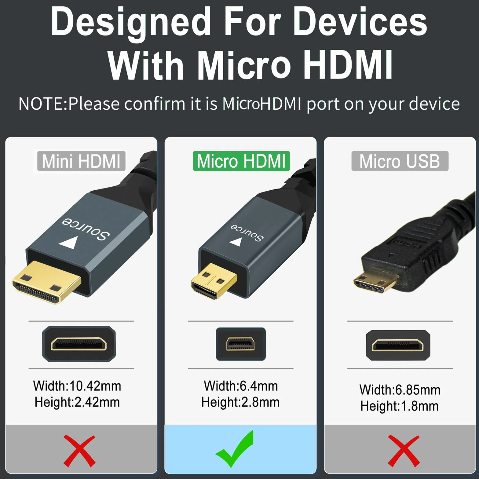 Twozoh Cavo da Micro HDMI a VGA 2M, Placcato oro e Intrecciato1080p, 720p, Compatibile con Computer portatile, Proiettore, HDTV