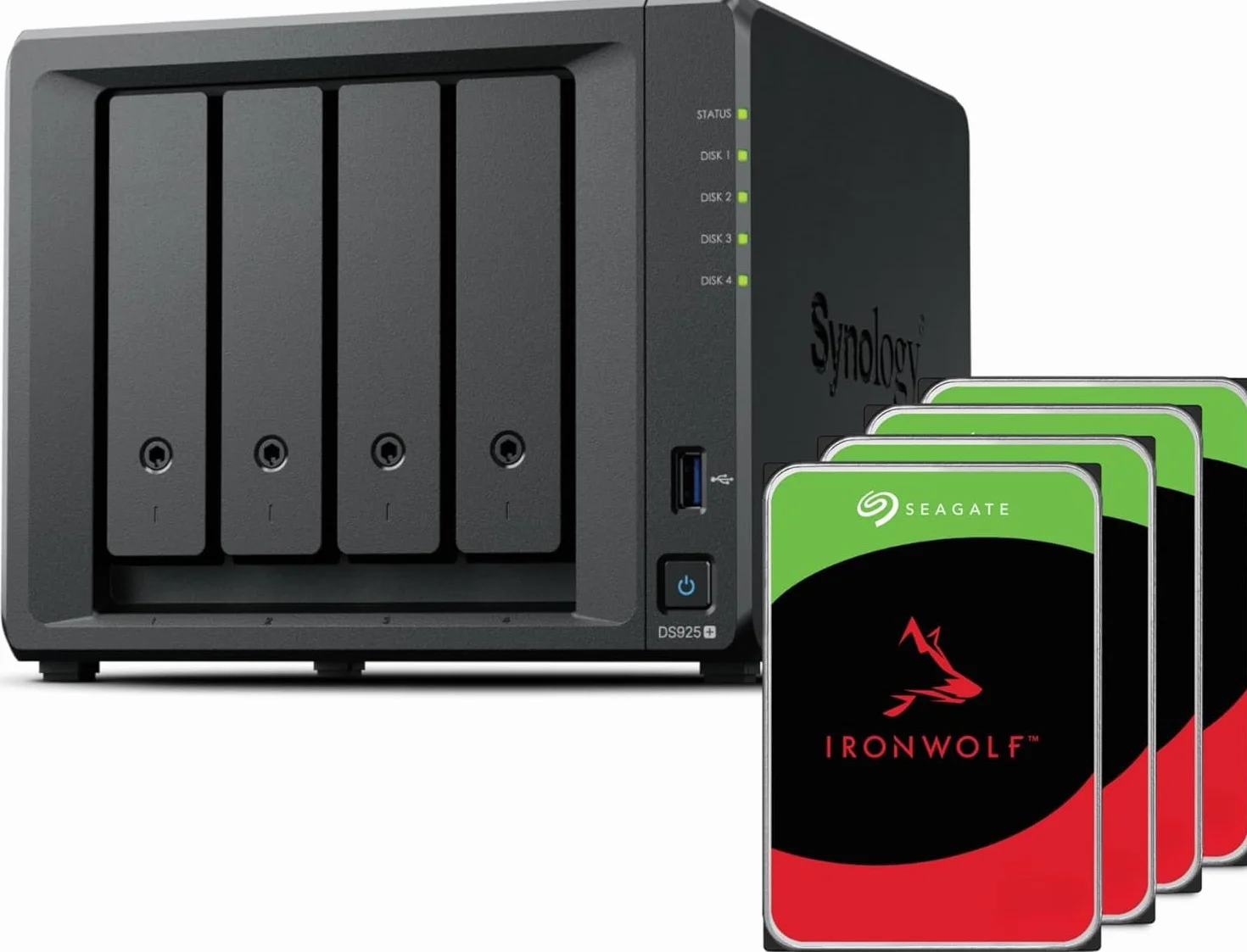 Synology DS925+ Bundle 16TB Seagate (Ironwolf 4X 4TB) 4Bay Desktop NAS, 2.5GbE, 4GB RAM