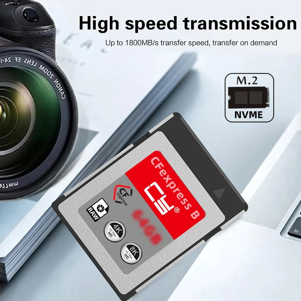 cablecc Scheda di memoria CFEXPRESS da 256 GB, tipo B, adattatore CFE CFB compatibile con XS Camera 8K RAW PCIE espansione