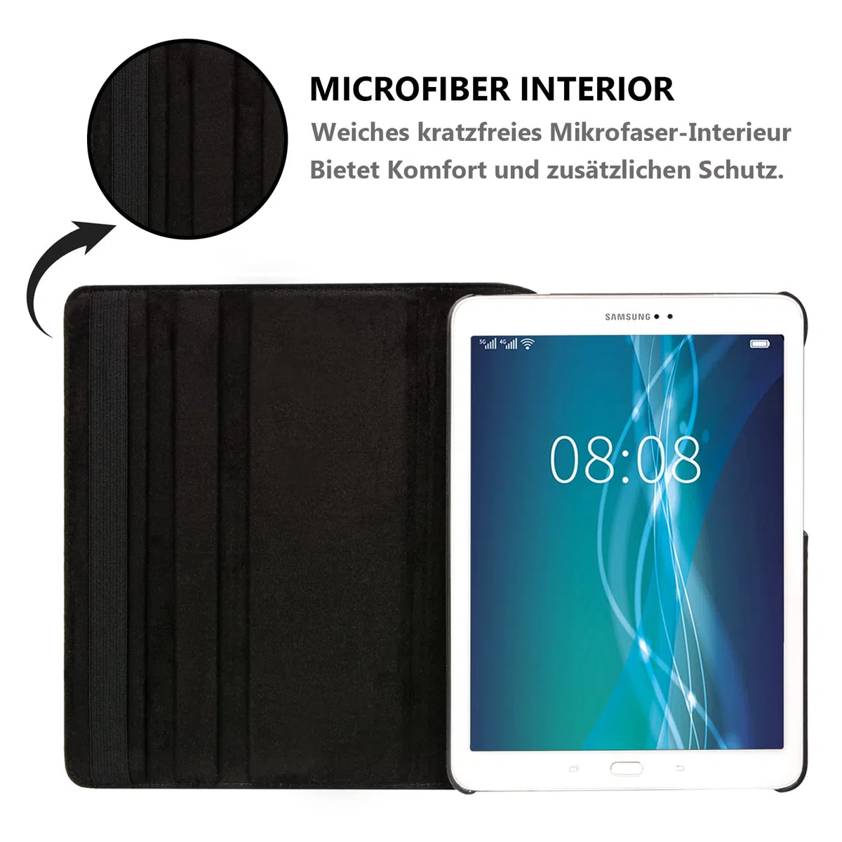 Custodia per Samsung Galaxy Tab S3 9.7 pollici 2017 (SM-T820 SM-T825) - Rotazione di 360 gradi Custodia protettiva completa per supporto,Con Penna Stilo, Pellicola Per Schermo (Black)