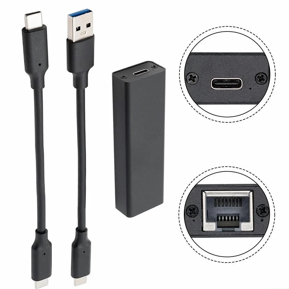 Adattatore da USB 3.2 a 5GbE con chip Realtek RTL8157, convertitore Ethernet da 5 Gbps per laptop, dongle LAN cablato portatile per viaggi, scheda di rete USB C a RJ45 con cavo in alluminio