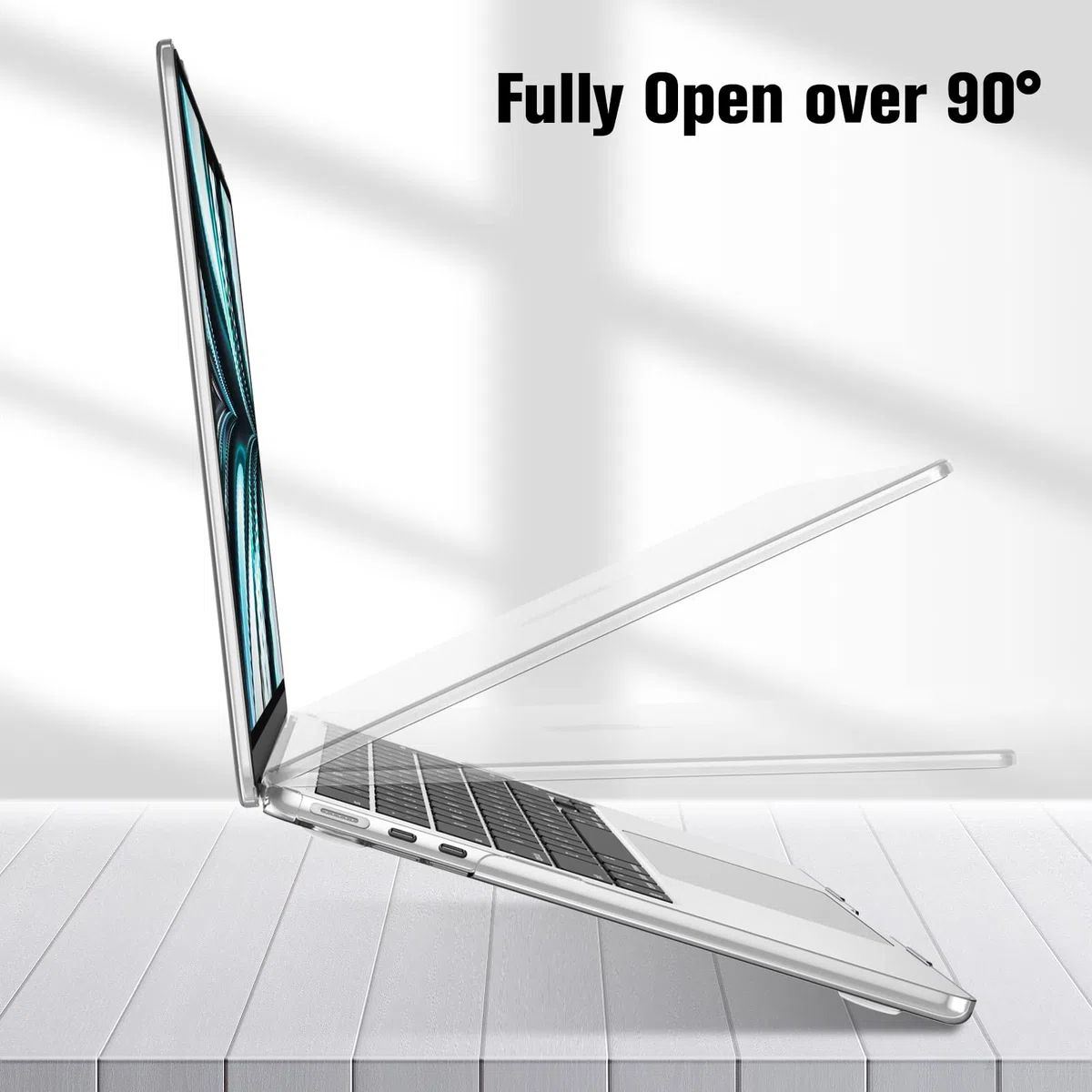 FINTIE Custodia Compatibile con MacBook Air 13.6 Pollici M5/M4/M3/M2 (2026-2022, A3449/A3240/A3113/A2681) - Cover Rigid Trasparente Guscio Case con Cover per Tastiera & Proteggi Schermo, Cristallo