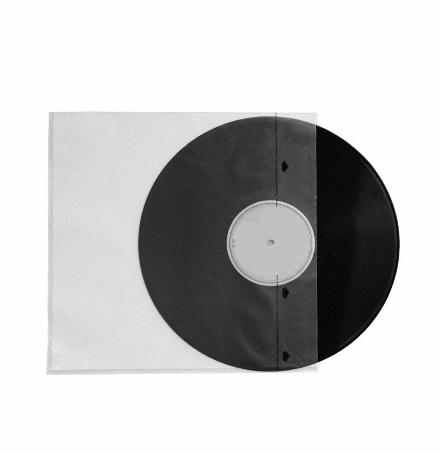 Buste interne in vinile, Buste Interne for Dischi In Vinile LP Confezione Da 20 Carta Di Riso HDPE 3,5 Mil for 12 Pollici Trasparente(Transparent With words)