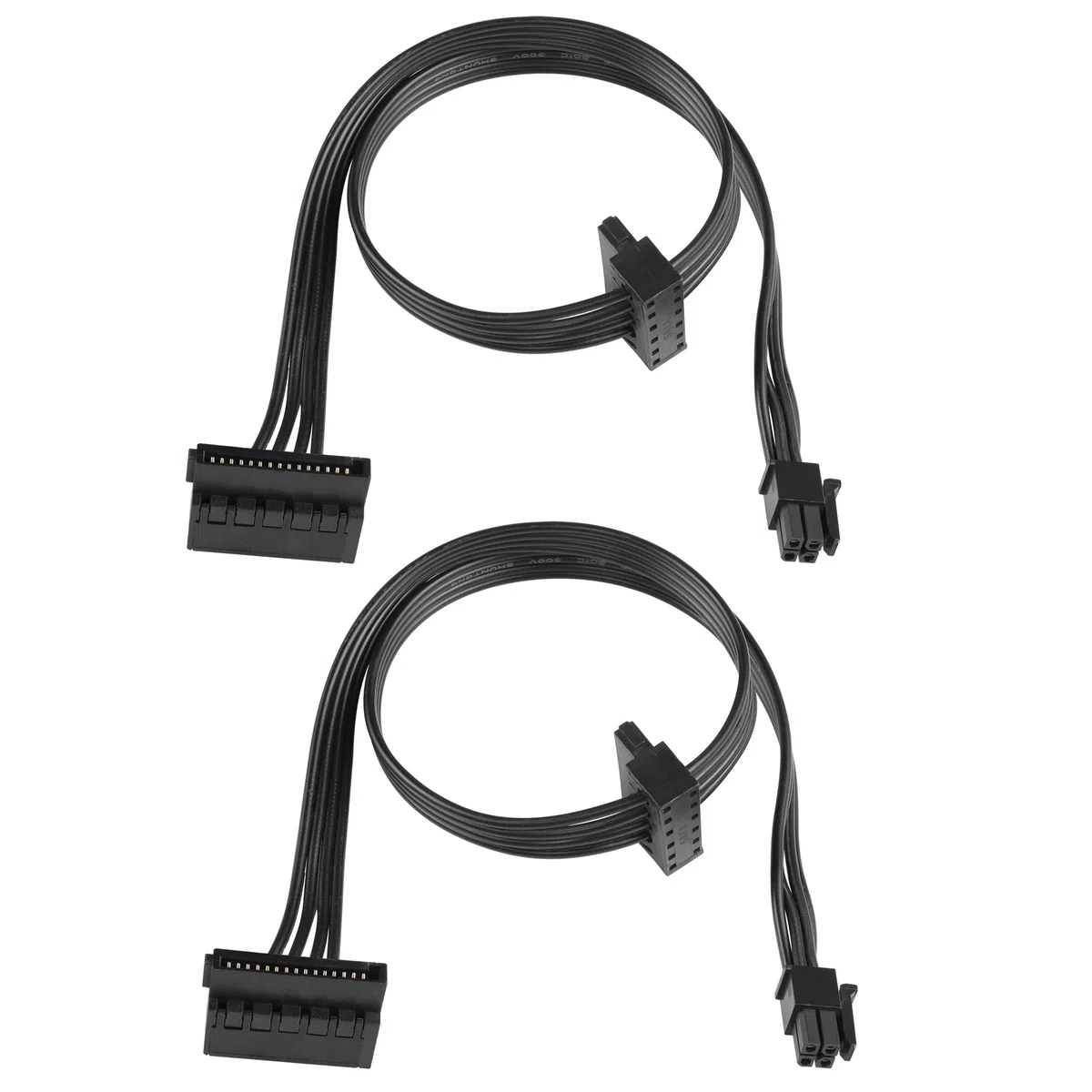 YACSEJAO Cavo splitter da mini 4 pin a SATA, adattatore di alimentazione SATA 15 pin ad angolo retto x2 a mini 4 pin ATX per HDD, SSD, unità ottiche (45 cm, confezione da 2)