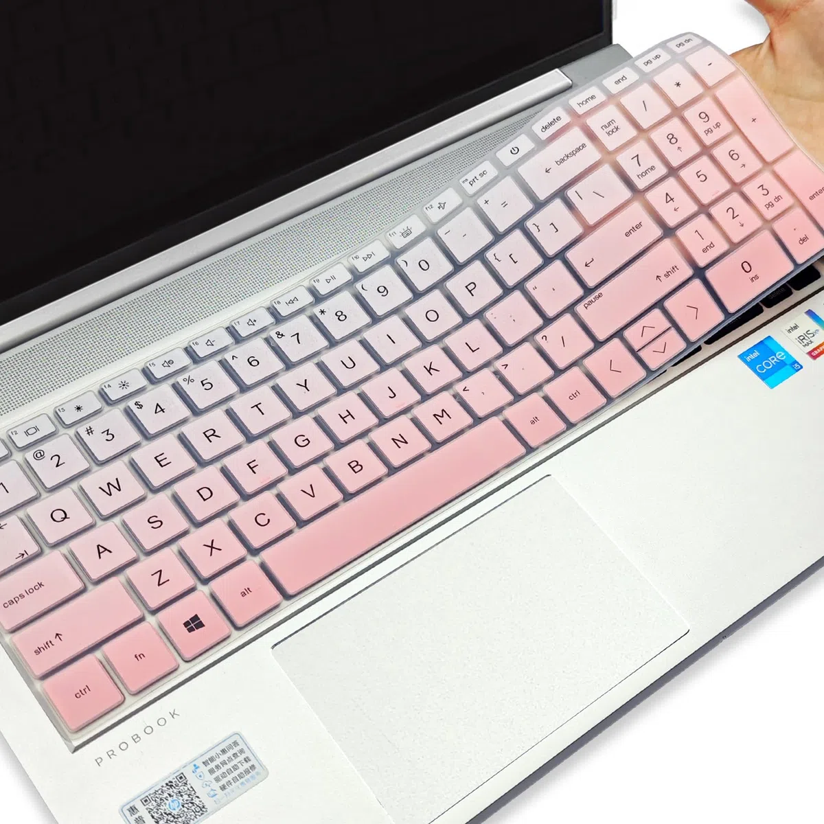 Cover in silicone per tastiera per laptop HP da 17,3", 17-cn0065cl 17-cn0075cl 17t-cn000 17-cn0097nr 17-cn0025nr 17-cn0026nr 17-cn1053cl 17-cn1063cl cl 17-c.c. n0023dx 17-CP0001DS 17-CP1035cl (rosa)
