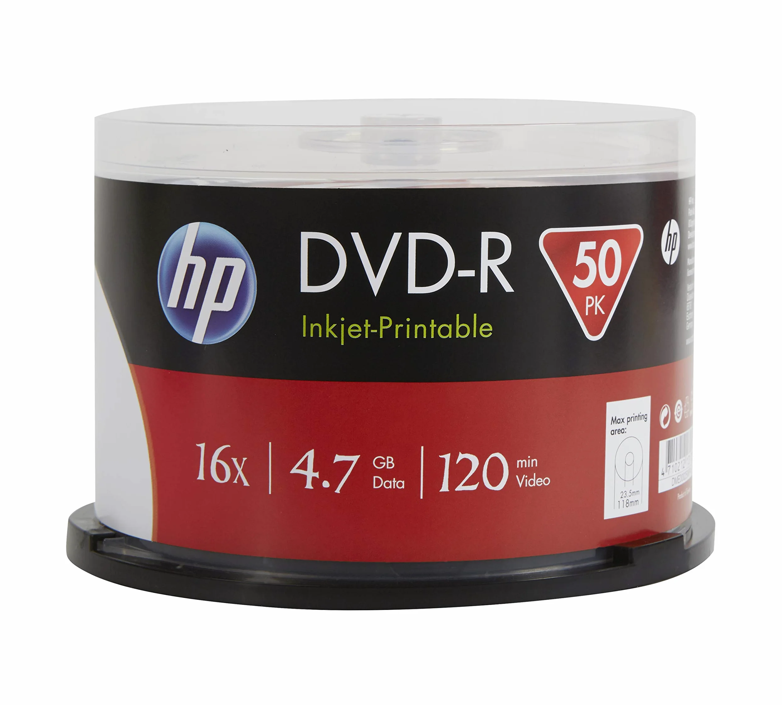 HP DVD-R IJ PRINT 16X 50PK Box HP 4,7 GB