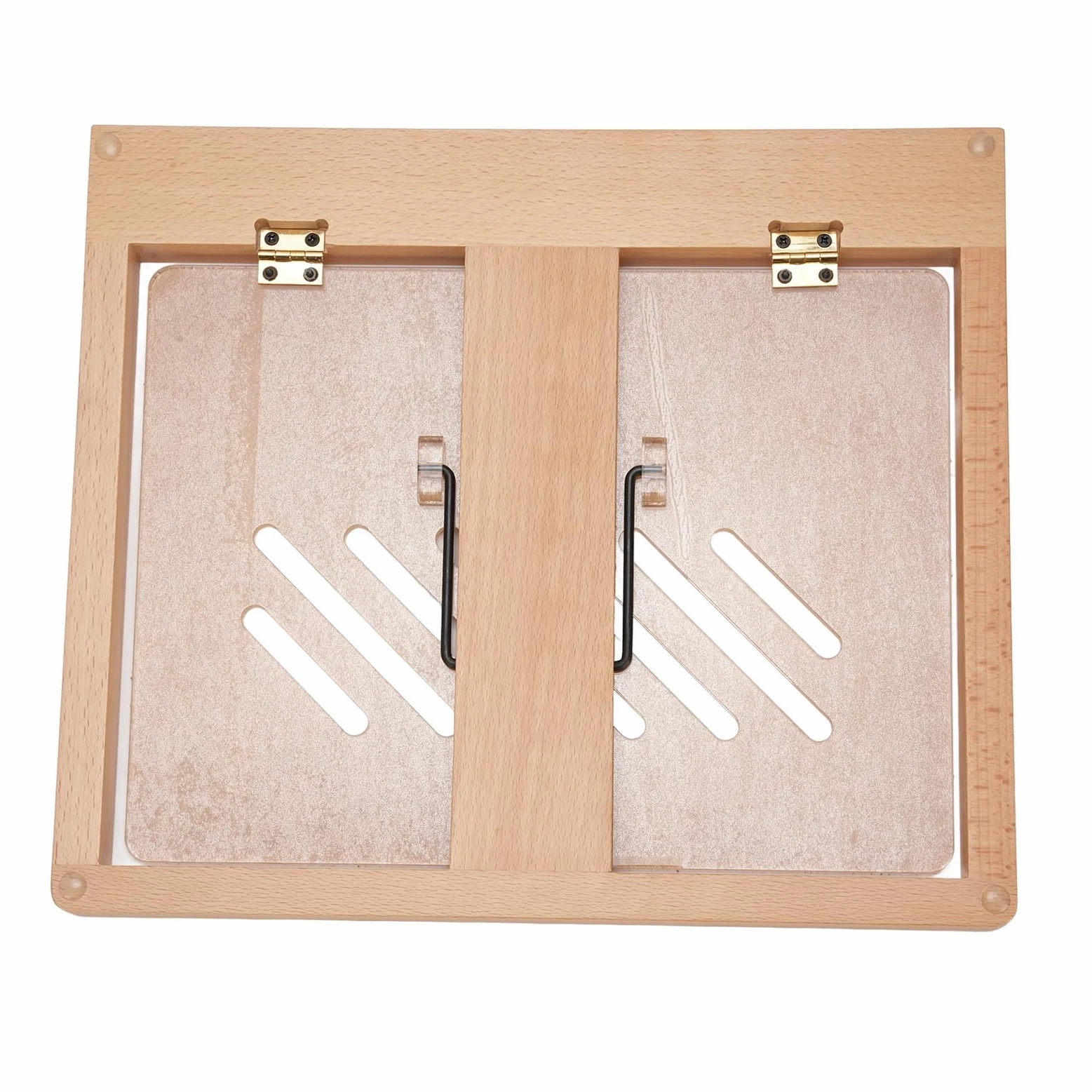 Pongnas Supporto per Tablet in Legno di Faggio con Scanalatura per