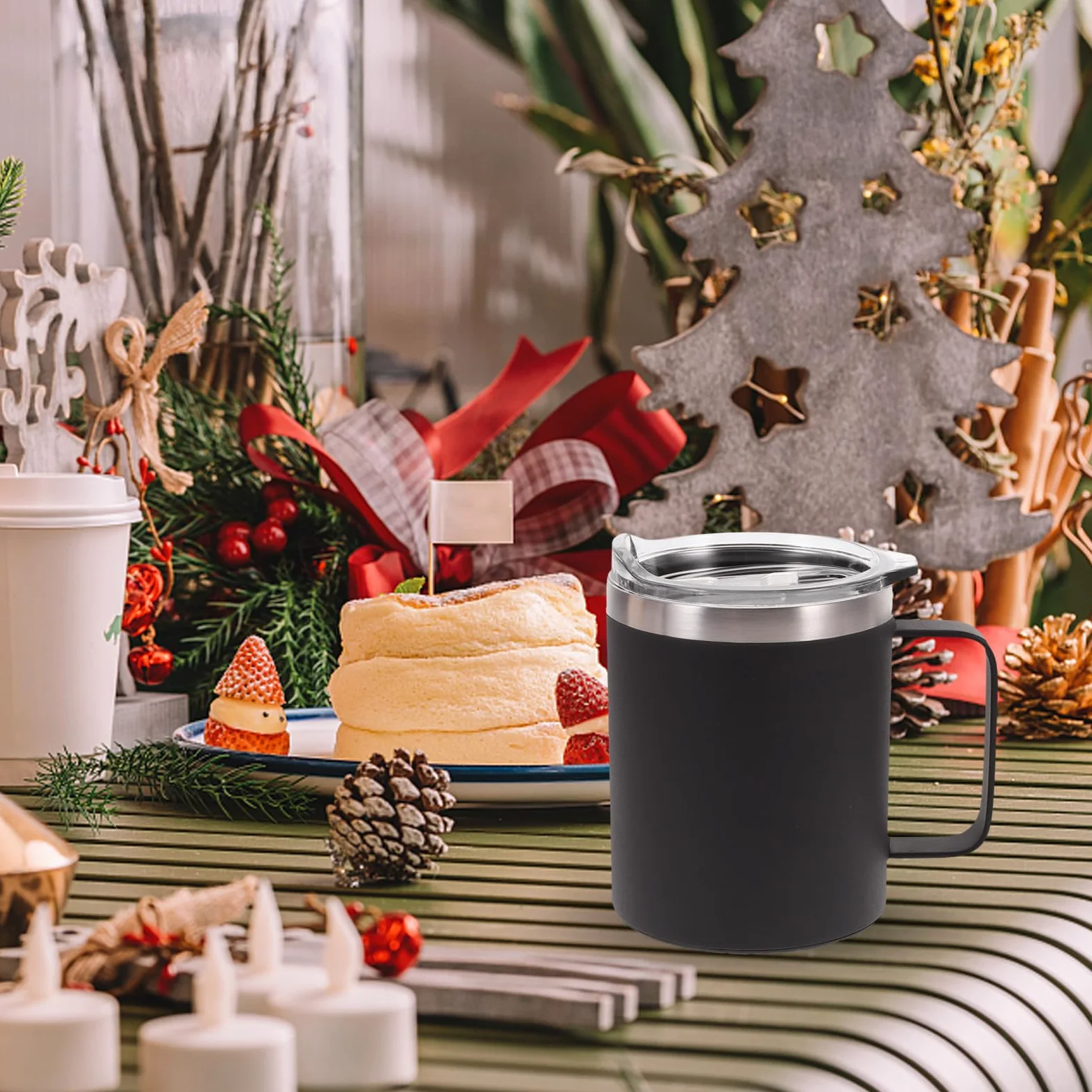 Tazza Termica in Acciaio Inox 300ml Riscaldamento 55 Gradi | Ricarica Wireless, Protezione Surriscaldamento, Induzione Intelligente