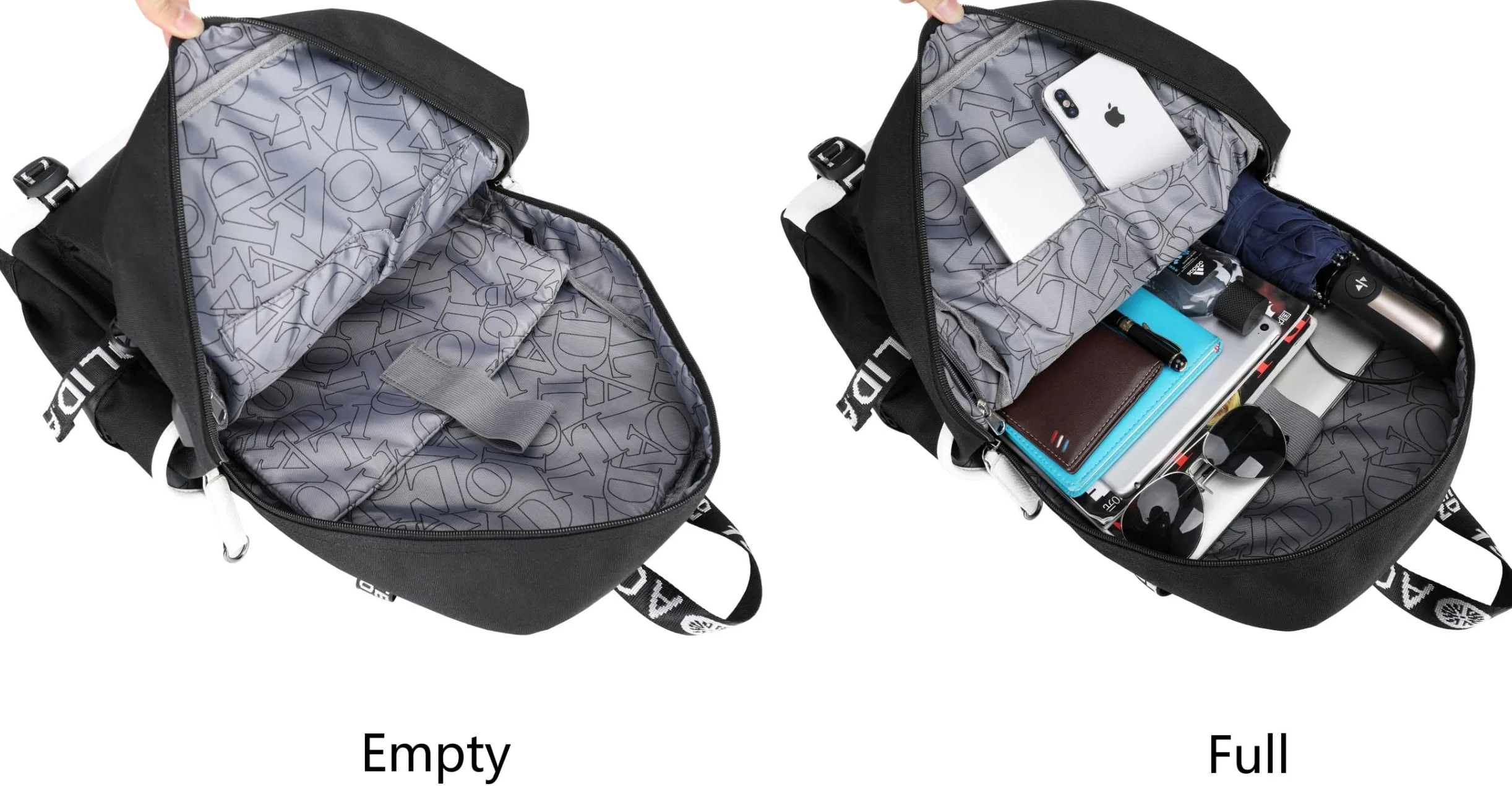 Roffatide Anime Demon Slayer Zaino per laptop stampato con porta di ricarica USB e porta per cuffie