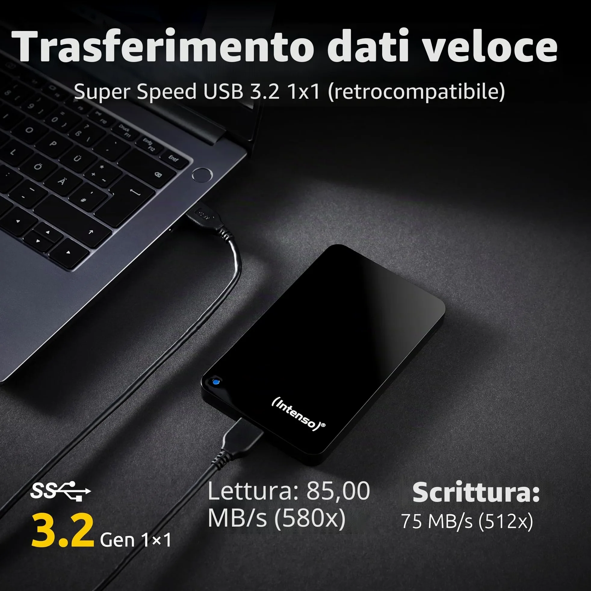 Intenso Memory Drive - Disco rigido esterno 4000 GB, colore: Nero