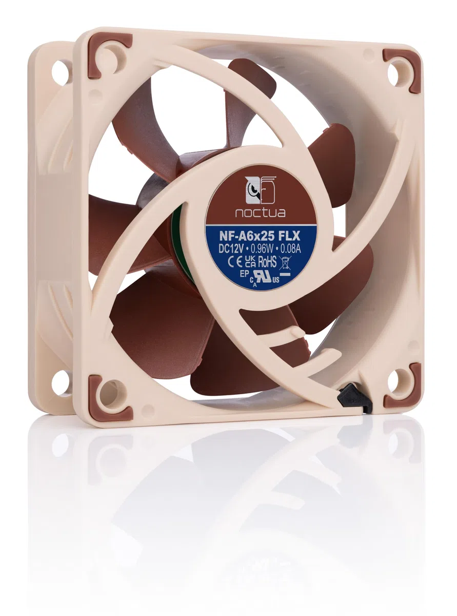 Noctua NF-A6X25 FLX, Ventola Silenziosa di Qualità Premium, 3-Pin (60 mm, Marrone)