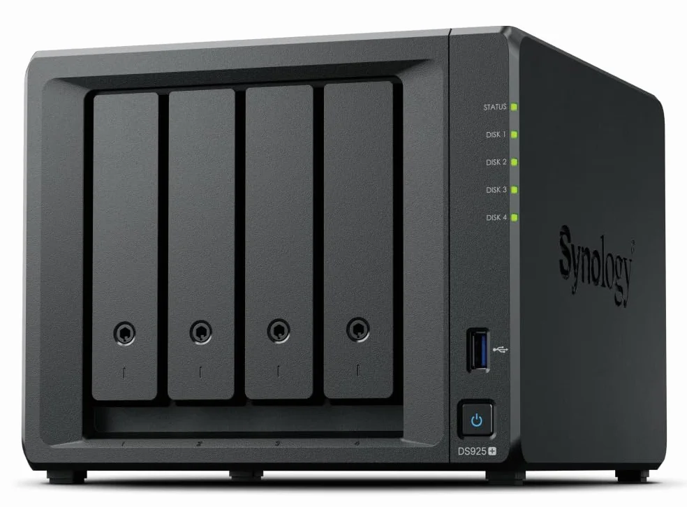 DiskStation DS925+ - NAS a 4 alloggiamenti con 2,5 GbE, espandibile a 9 alloggiamenti, cache SSD M.2 NVMe, backup ad alta velocità, sorveglianza e collaborazione, archiviazione e gestione dei dati