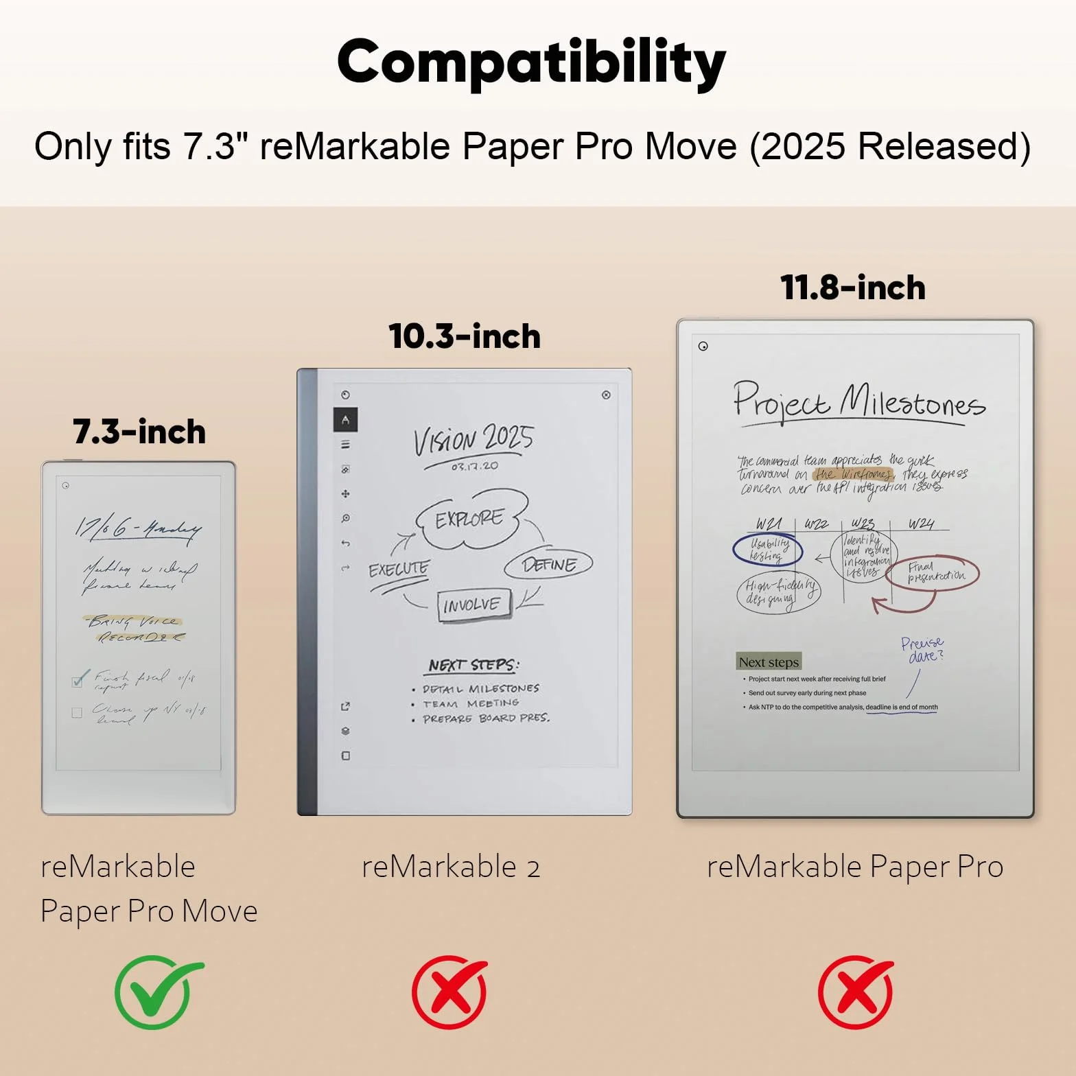 FINTIE Custodia per Remarkable Paper Pro Move 7.3 Pollici 2025 con Portapenna, Custodia Magnetica Sottile e Leggera con Auto Sveglia/Sonno, Nero