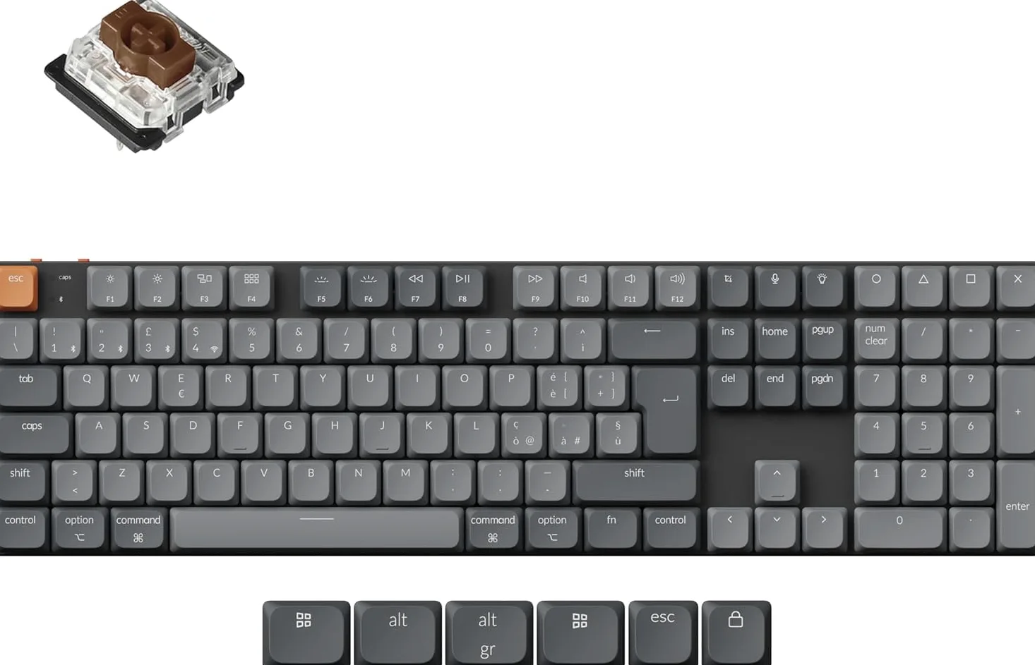 Keychron K5 Max Tastiera Meccanica Wireless – Layout Italiano QWERTY, Tripla Connessione (Bluetooth/2.4GHz/USB-C), Hot-Swappable, Compatibile con Mac/Windows/Linux - Switch Low-Profile Gateron Brown