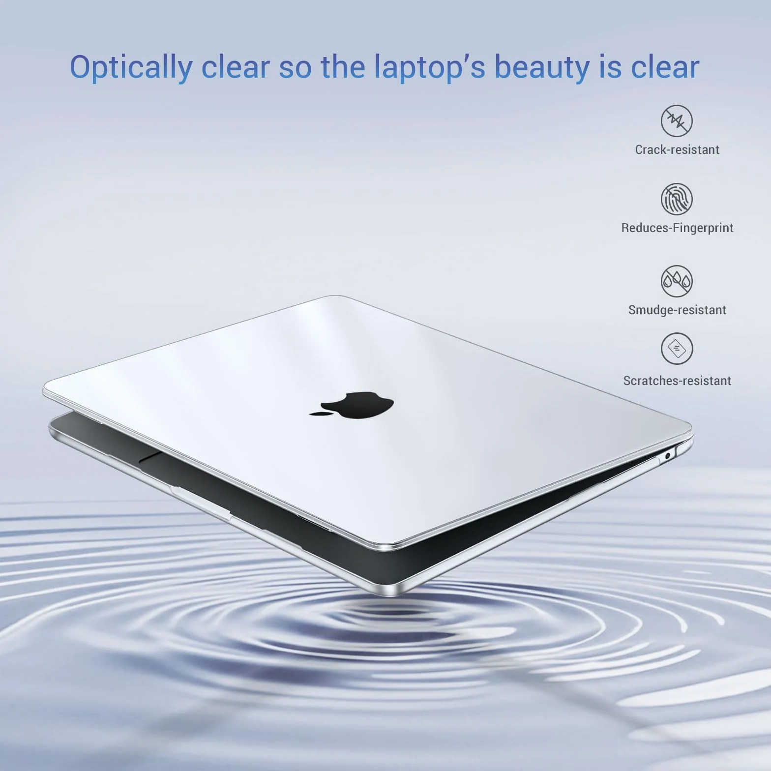 MOSISO Custodia Compatibile con MacBook Air 13 Cover M5 M4 M3 M2 2026-2022 A3449 A3240 A3113 A2681, Case per MacBook Air 13,6'' Liquid Retina&Copritastiera&Pellicola&Copri Webcam, Trasparente