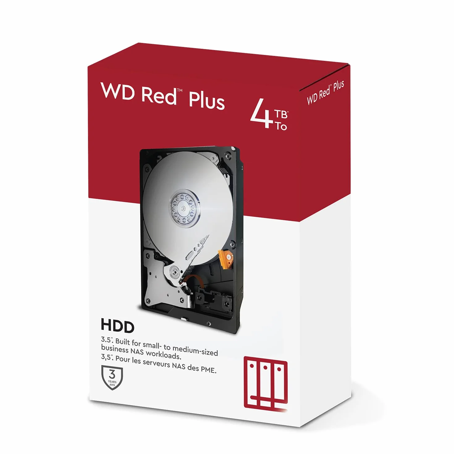 WD Red Plus, 4TB, NAS 3.5" Disco Rigido Interno - Classe 5.400 RPM, SATA 6 GB/S, CMR, Cache 64 MB