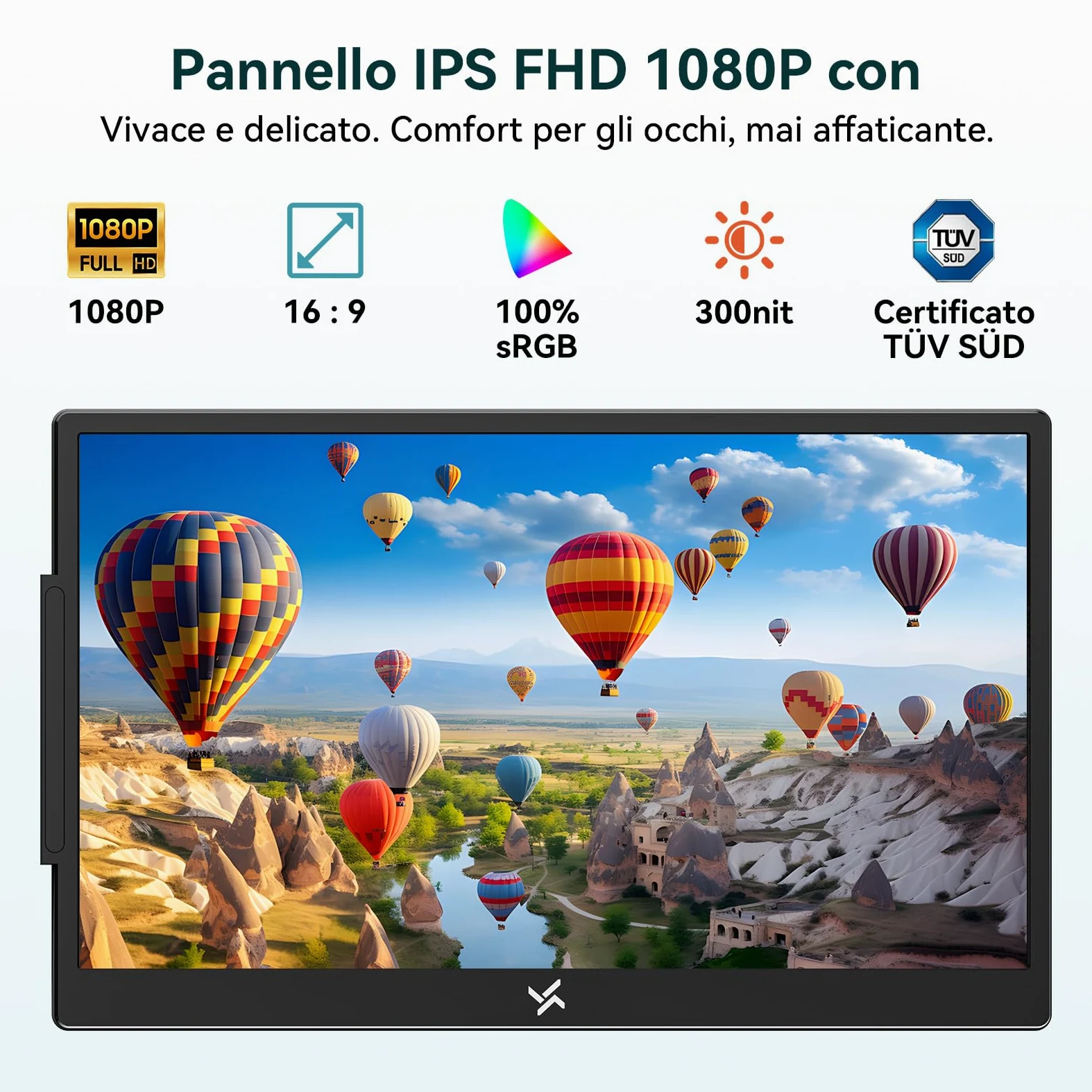 PX5 Pro Triplo Monitor Portatile per Laptop 14" FHD IPS 300 nit, Schermo Esterno USB-C Plug & Play Senza Magneti, Secondo Schermo per Smart Working, Viaggio e Ufficio