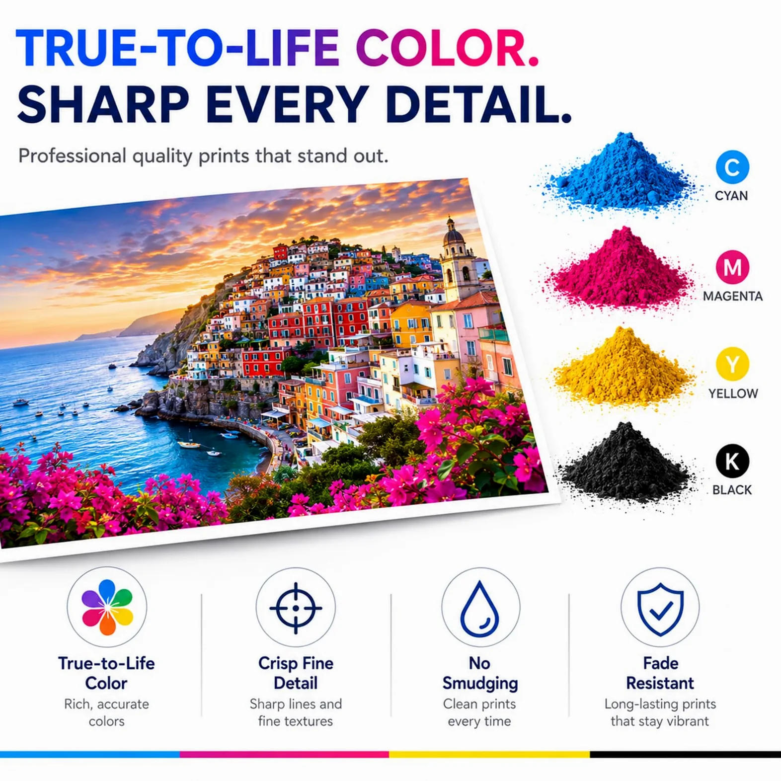 Cartuccia di toner TK-5195, sostituzione ad alta resa per stampante Kyocera LaserJet TK-5195 TK-5196 TK-5197 TK-5198 TK-5199, colori ricchi, stampe ad alta velocità,Yellow