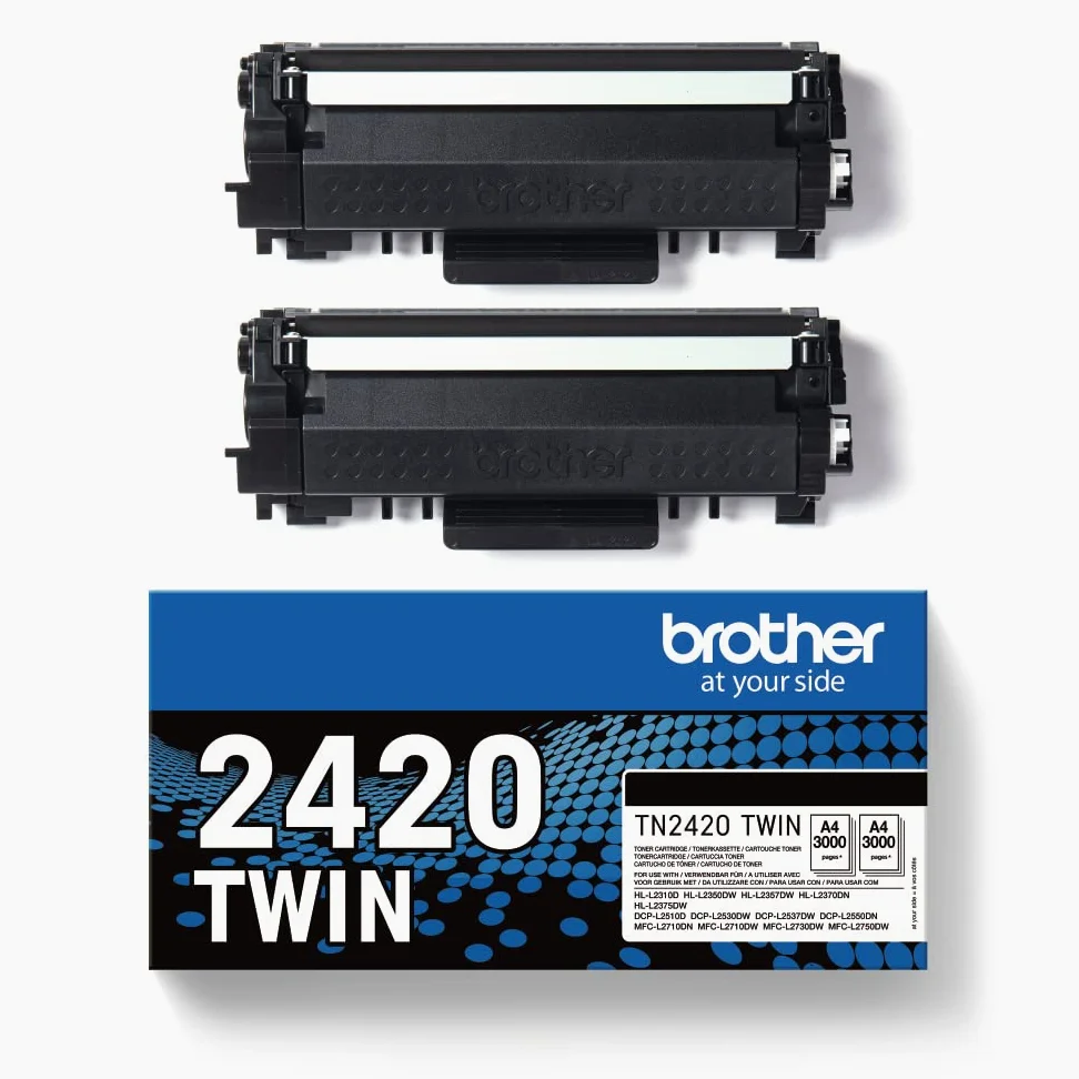 Brother TN2420TWIN | Alta capacità| 6000 pag| per Stampanti MFCL2710DW/MFCL2710DN/MFCL2730DW/MFCL2750DW/DCPL2510D/DCPL2550DN/HLL2310D/HLL2350DW/HLL2370DN/HLL2375DW| Colore Nero | Per Stampanti MFCL2710DW/MFCL2710DN/MFCL2730DW/MFCL2750DW/DCPL2510D/DCPL2550