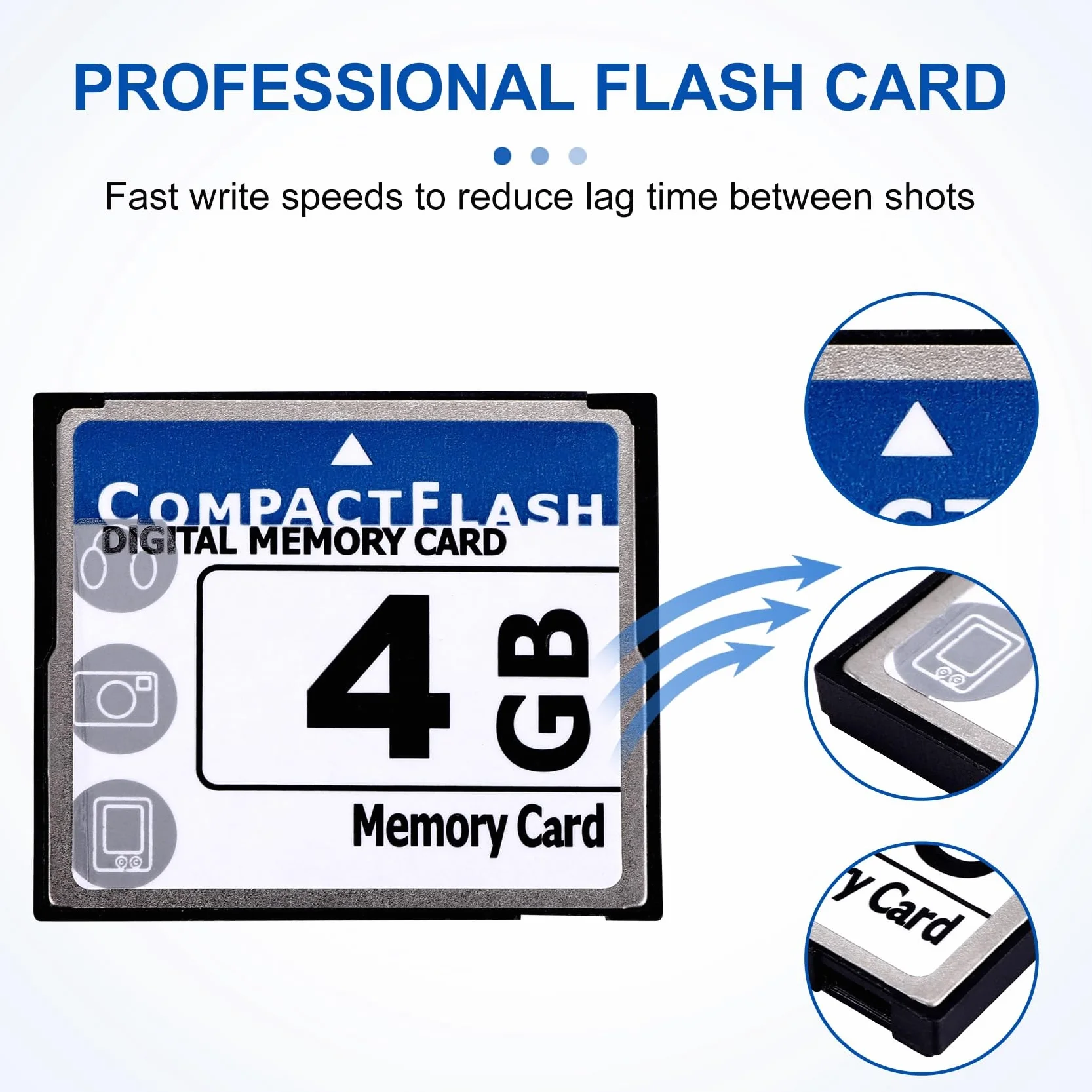 Scheda di memoria professionale 4 Gb Compact Flash (Whiteandblue)